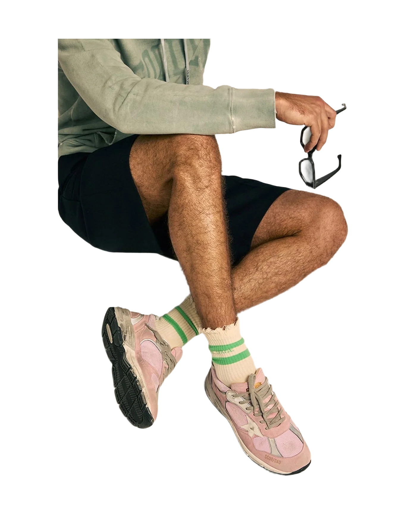 Men | Dad-Star Pink Suede with White Star & Heel Tab | Pink x White