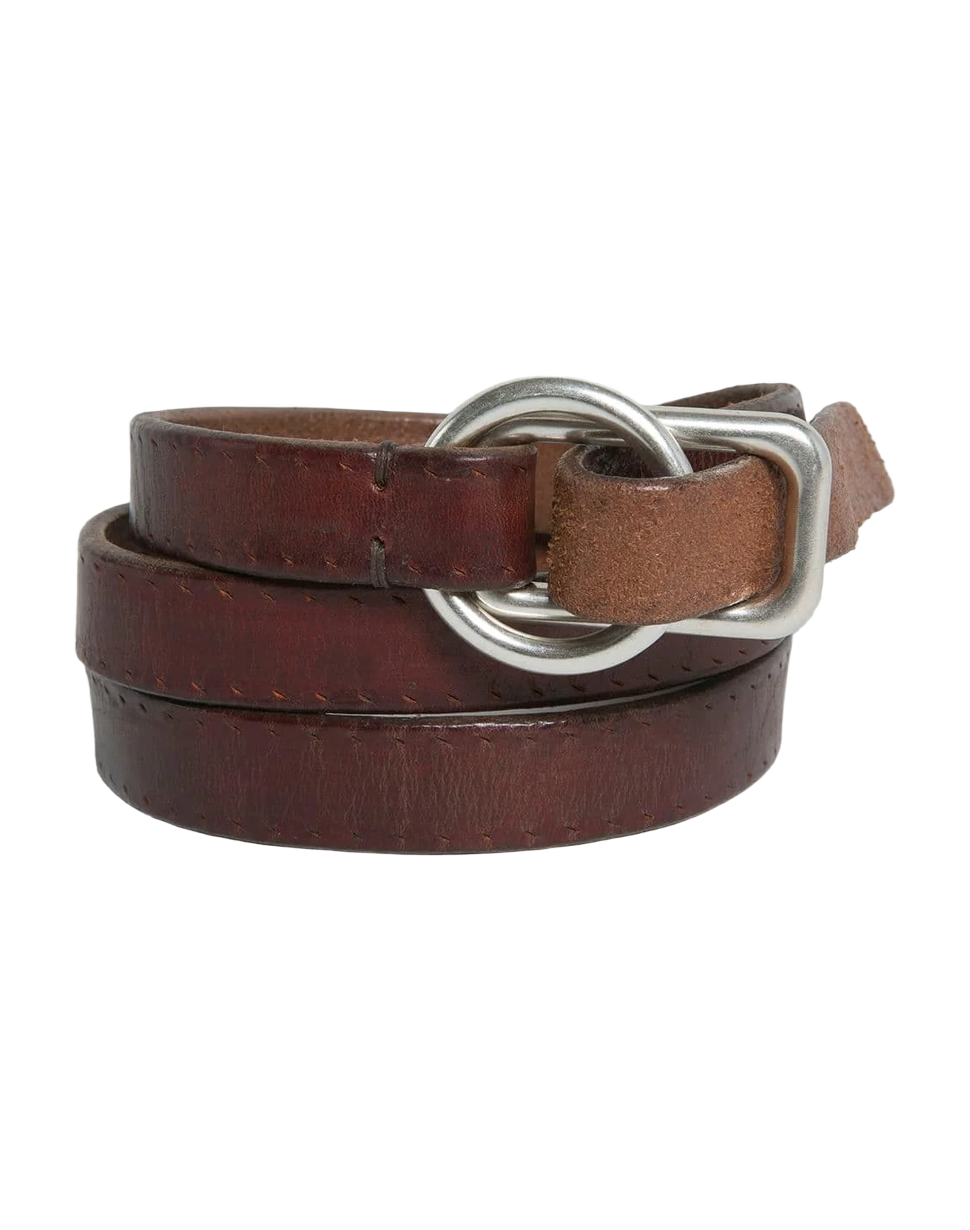 Men | Double Ring Belt with The A2 Burgundy - Image 2
