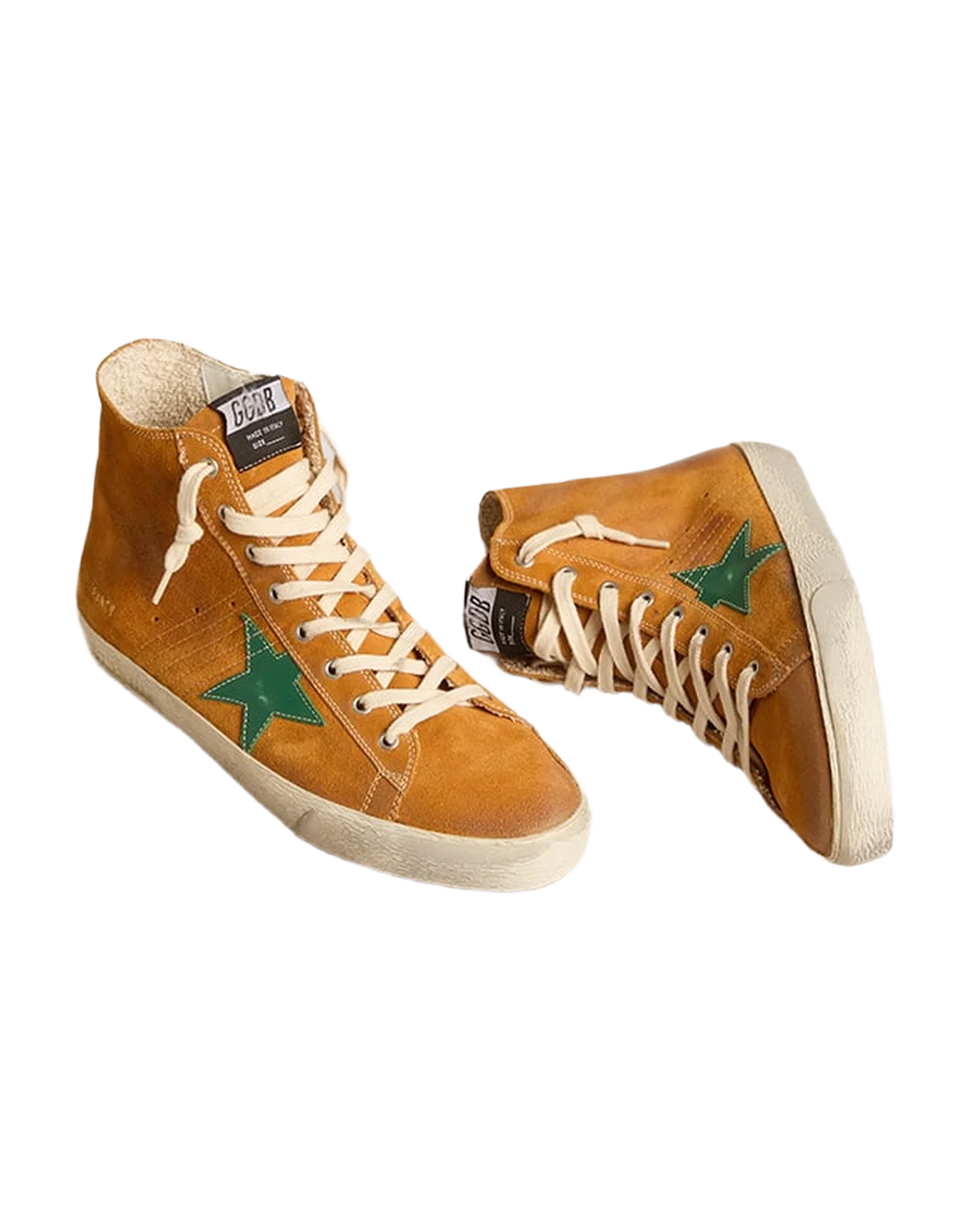 Men | Francy Penstar Cinnamon Suede with Green Leather Star | Cathay Spice x Green - Image 4