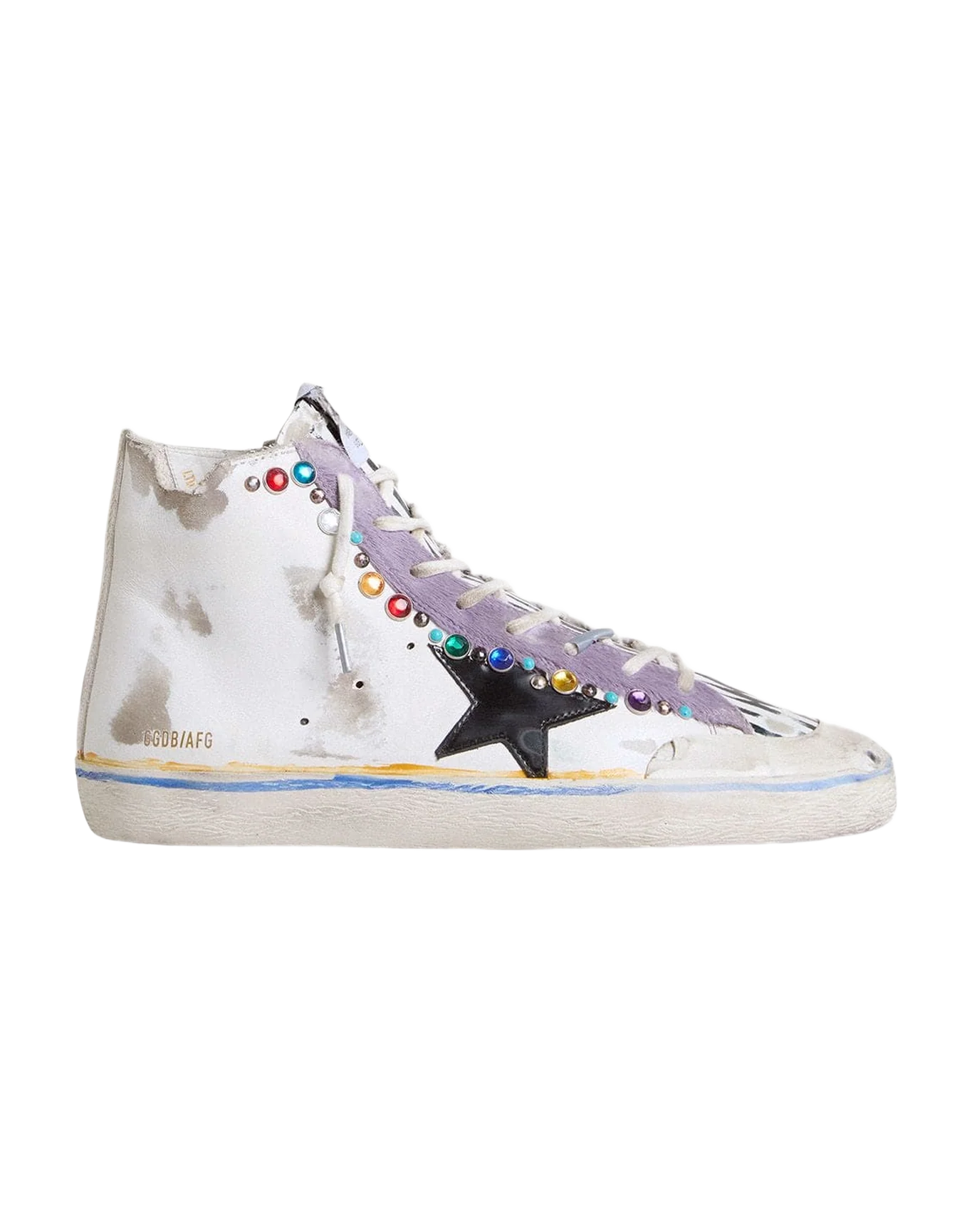 Men | Francy Penstar Lab with Black Leather Star & Multicolor Studs | White x Black x Lilac x Black And Brown Leo - Image 4