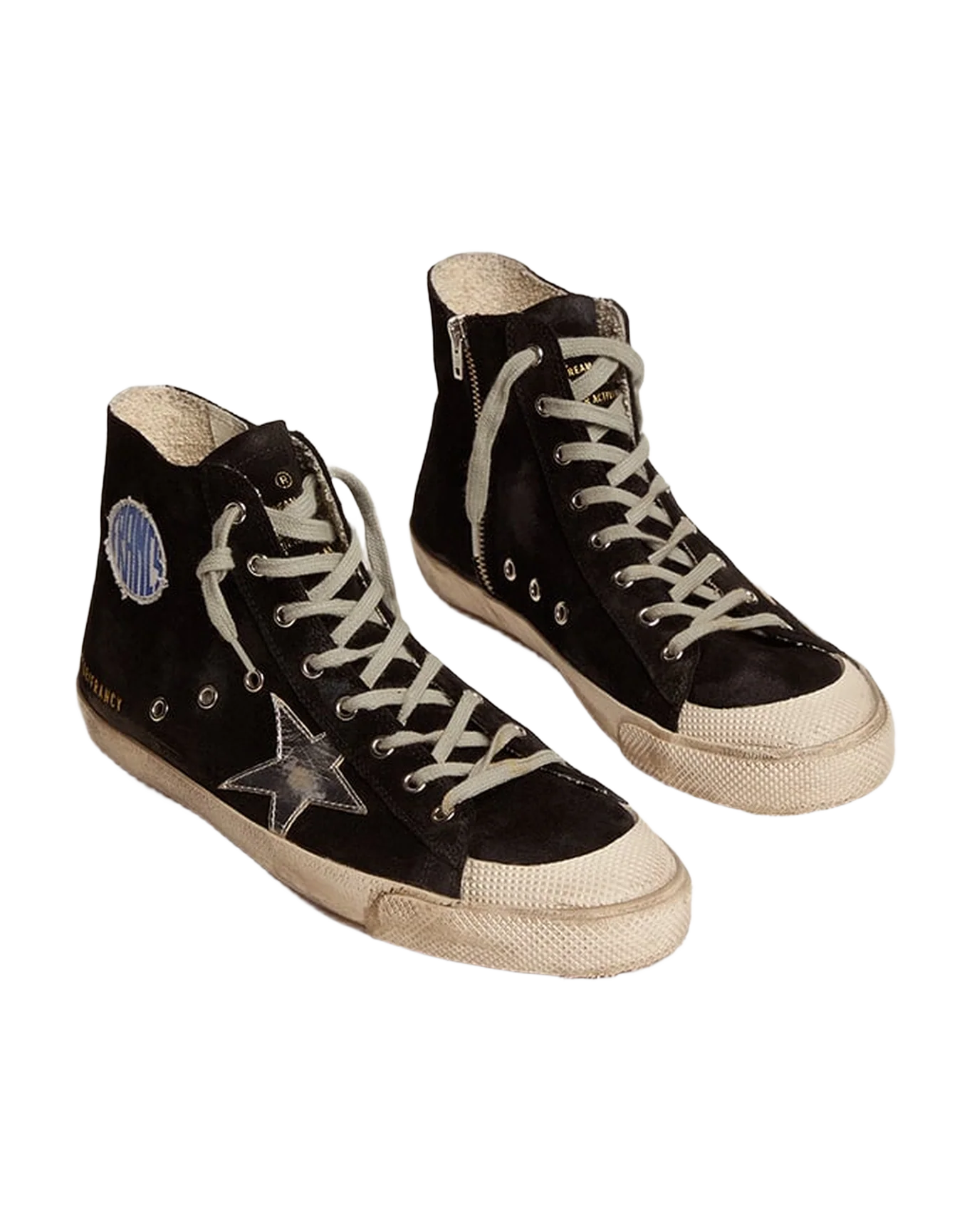 Men | Francy Sneakers Black Suede with Laminated Star | Black x Silver x White Black Star - Image 5