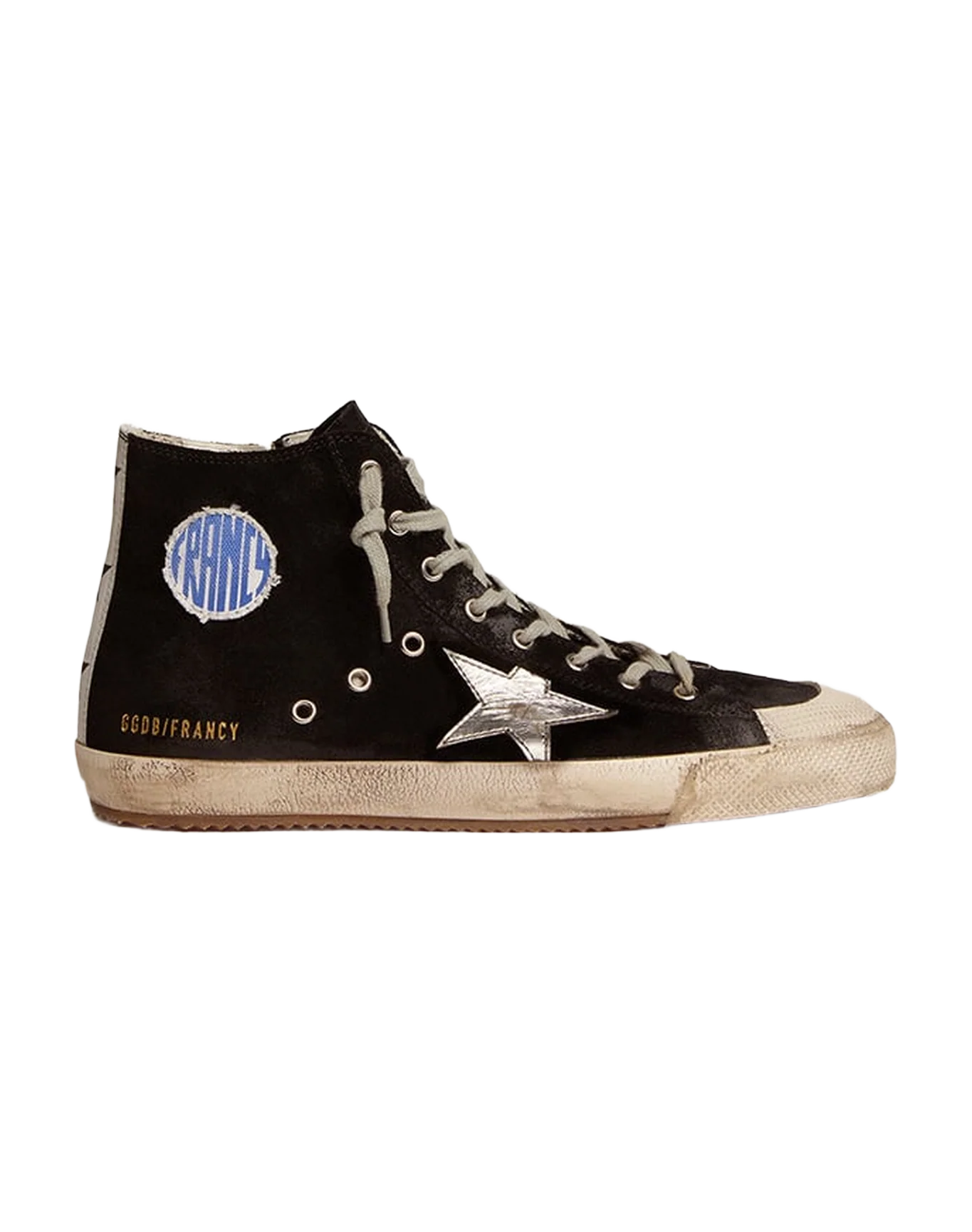 Men | Francy Sneakers Black Suede with Laminated Star | Black x Silver x White Black Star - Image 8
