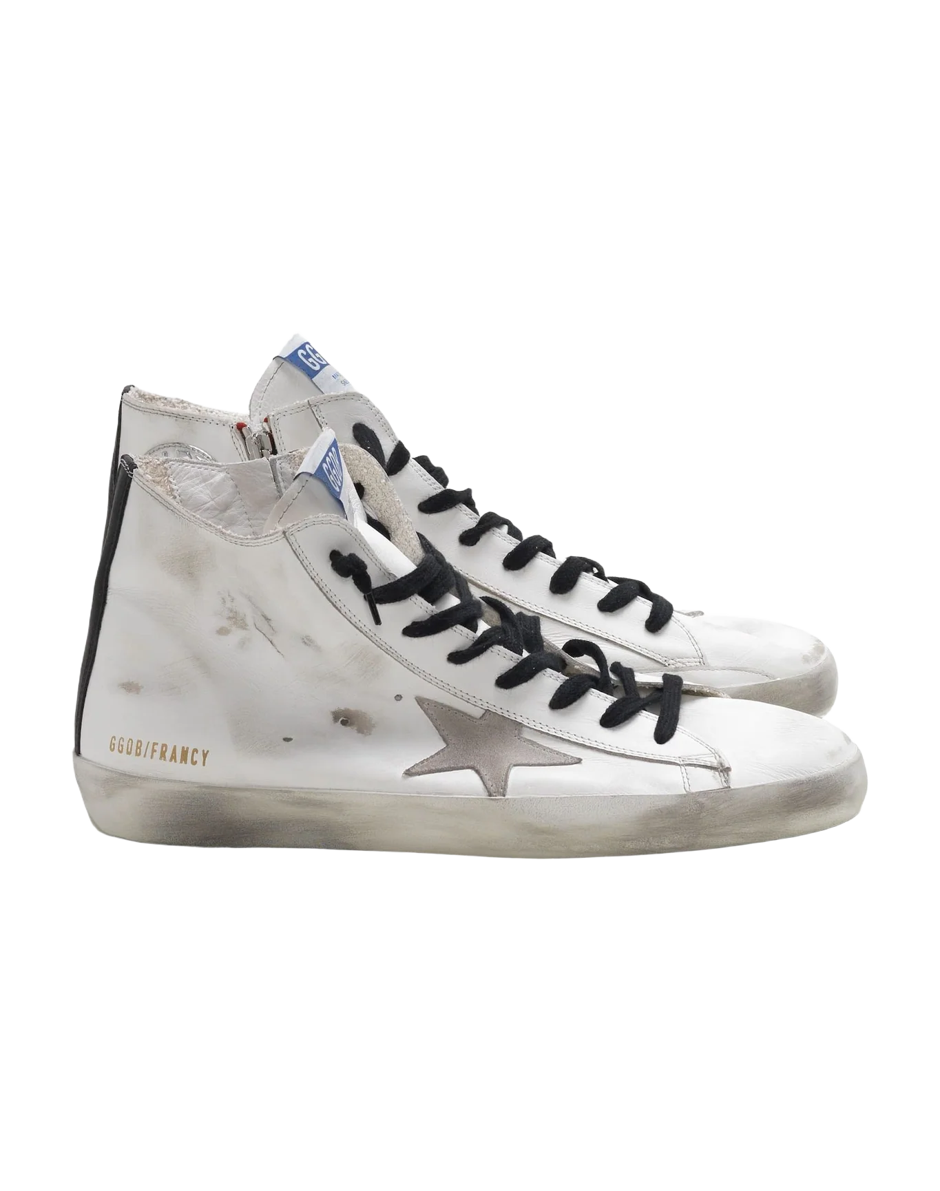 Men | Francy Sneakers Leather with Suede Star & Blue Sole - Image 2