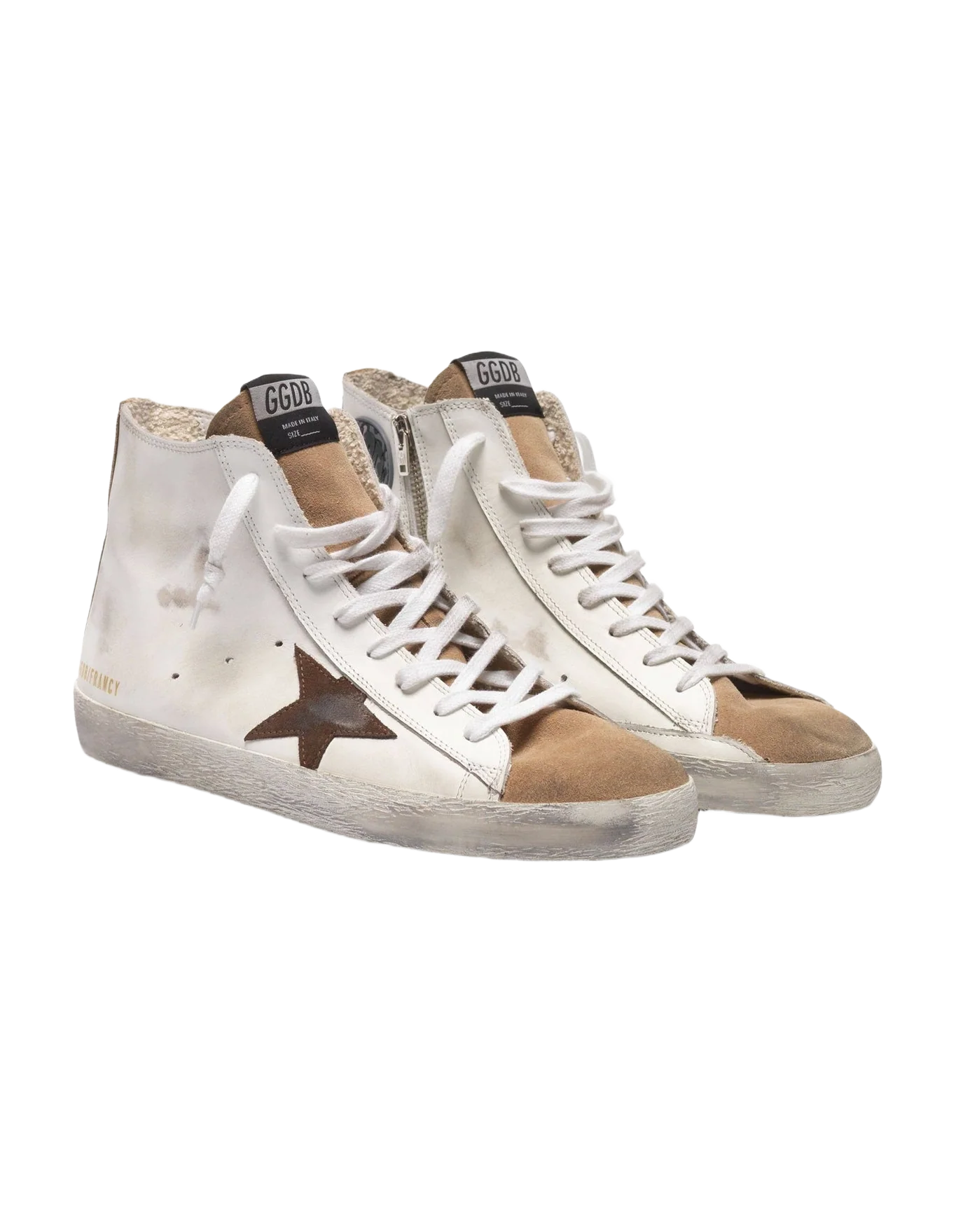Men | Francy Sneakers Nude Suede & White Leather with Contrast Star