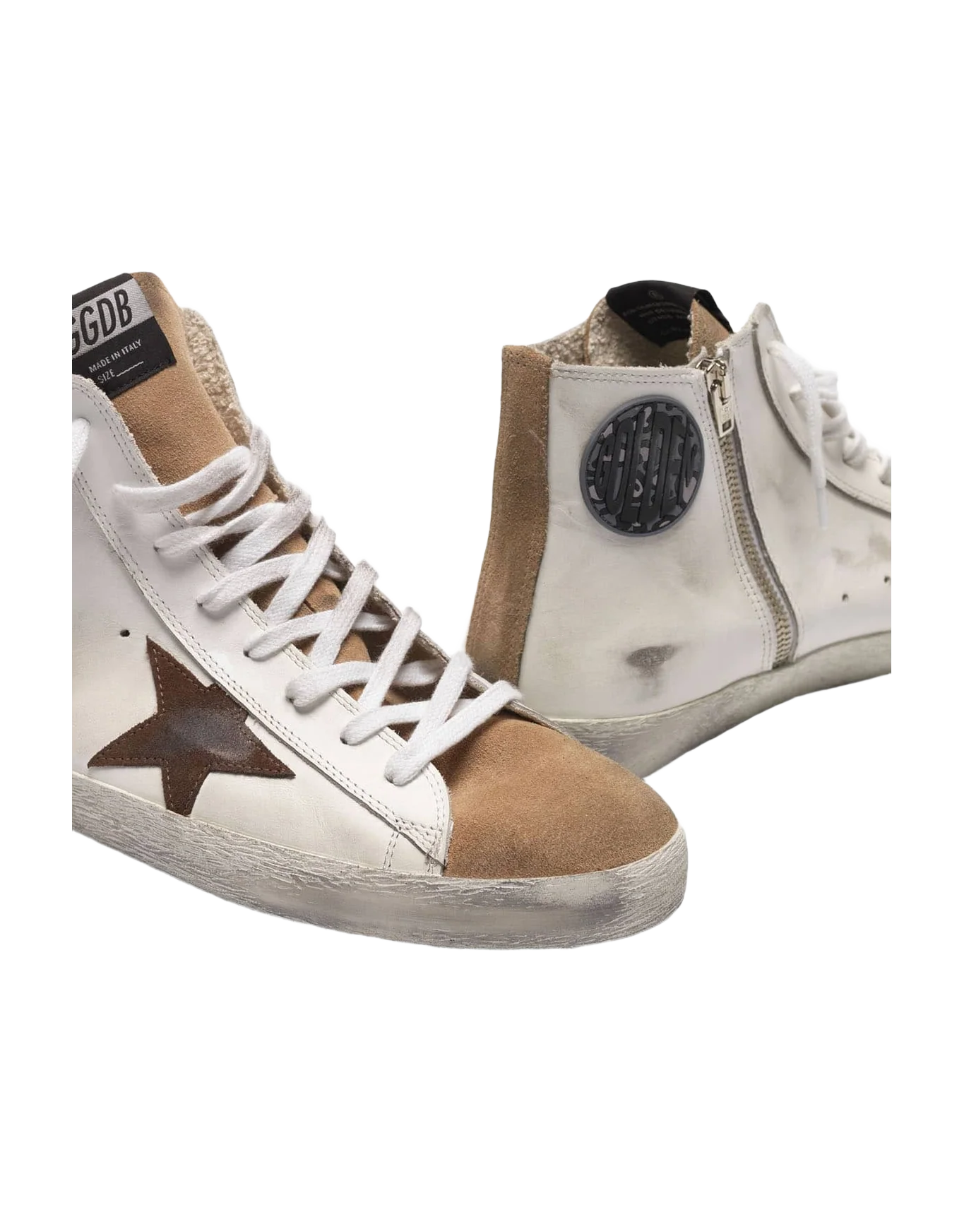 Men | Francy Sneakers Nude Suede & White Leather with Contrast Star - Image 6