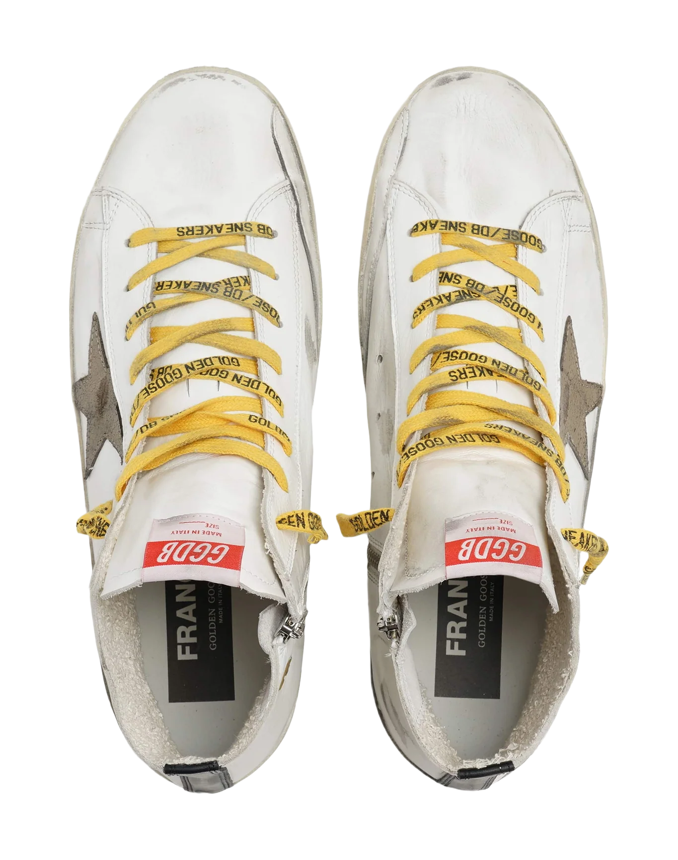 Men | Francy with White Leather & Kaki Star | White x Kaki x Black - Image 3