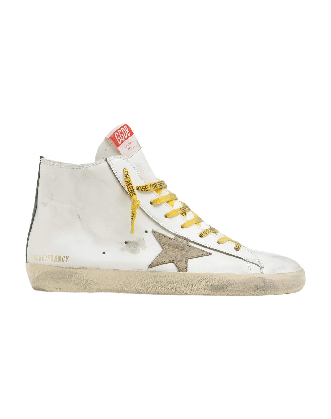 Men | Francy with White Leather & Kaki Star | White x Kaki x Black - Image 7