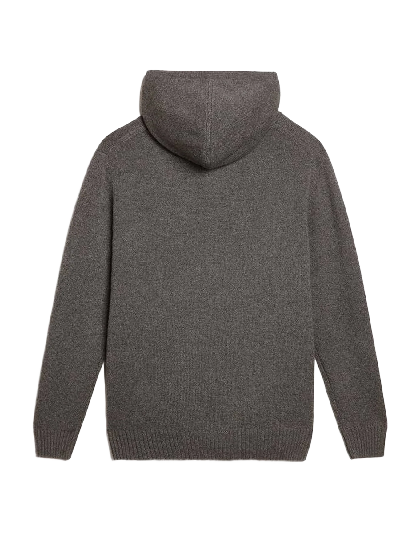Men | Gray Melange Cashmere Blend Sweatshirt with Hood | Grey Melange - Image 12