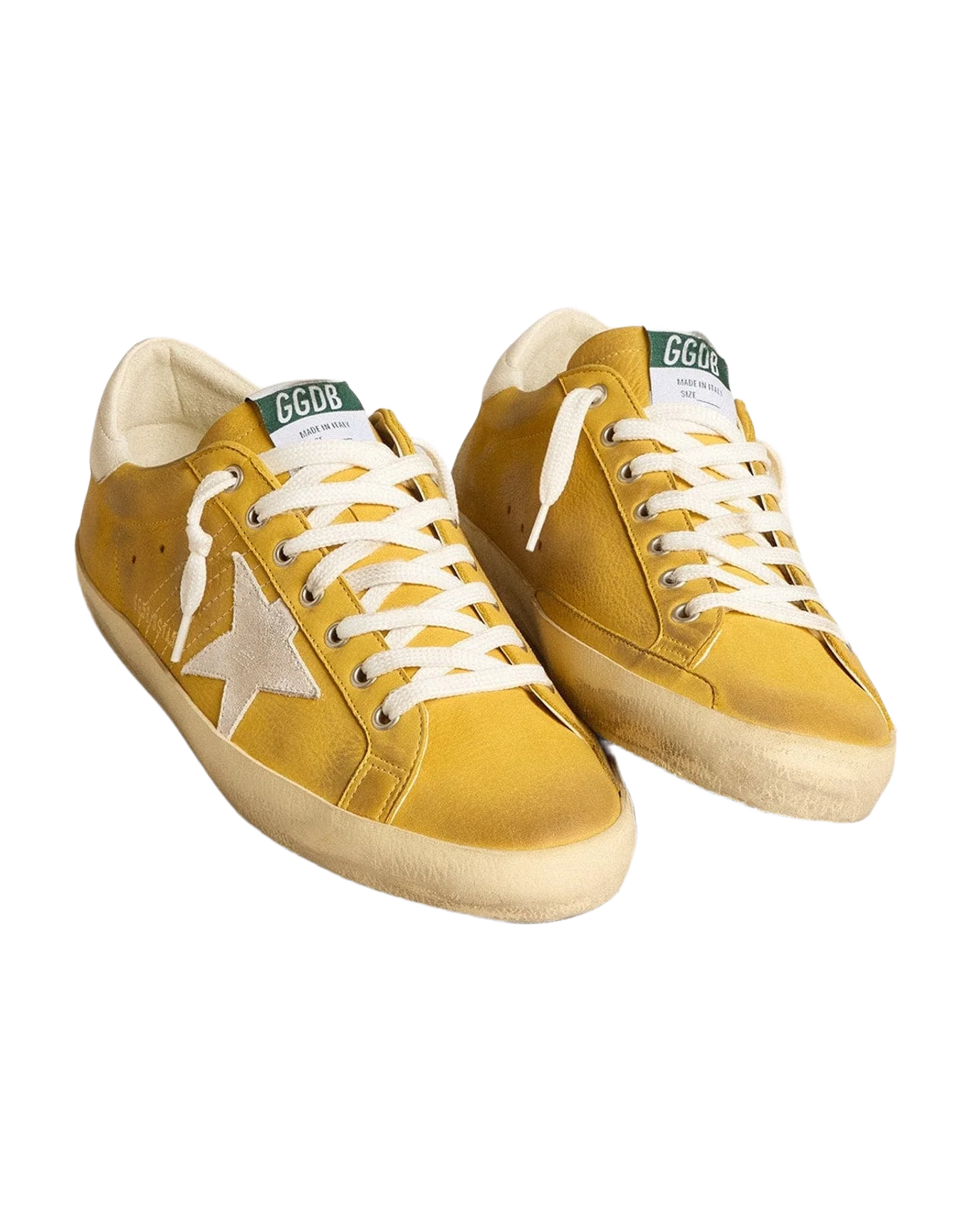 Men | Honey Super-Star with White Suede Star & White Nappa Leather Heel Tab | Honey x White