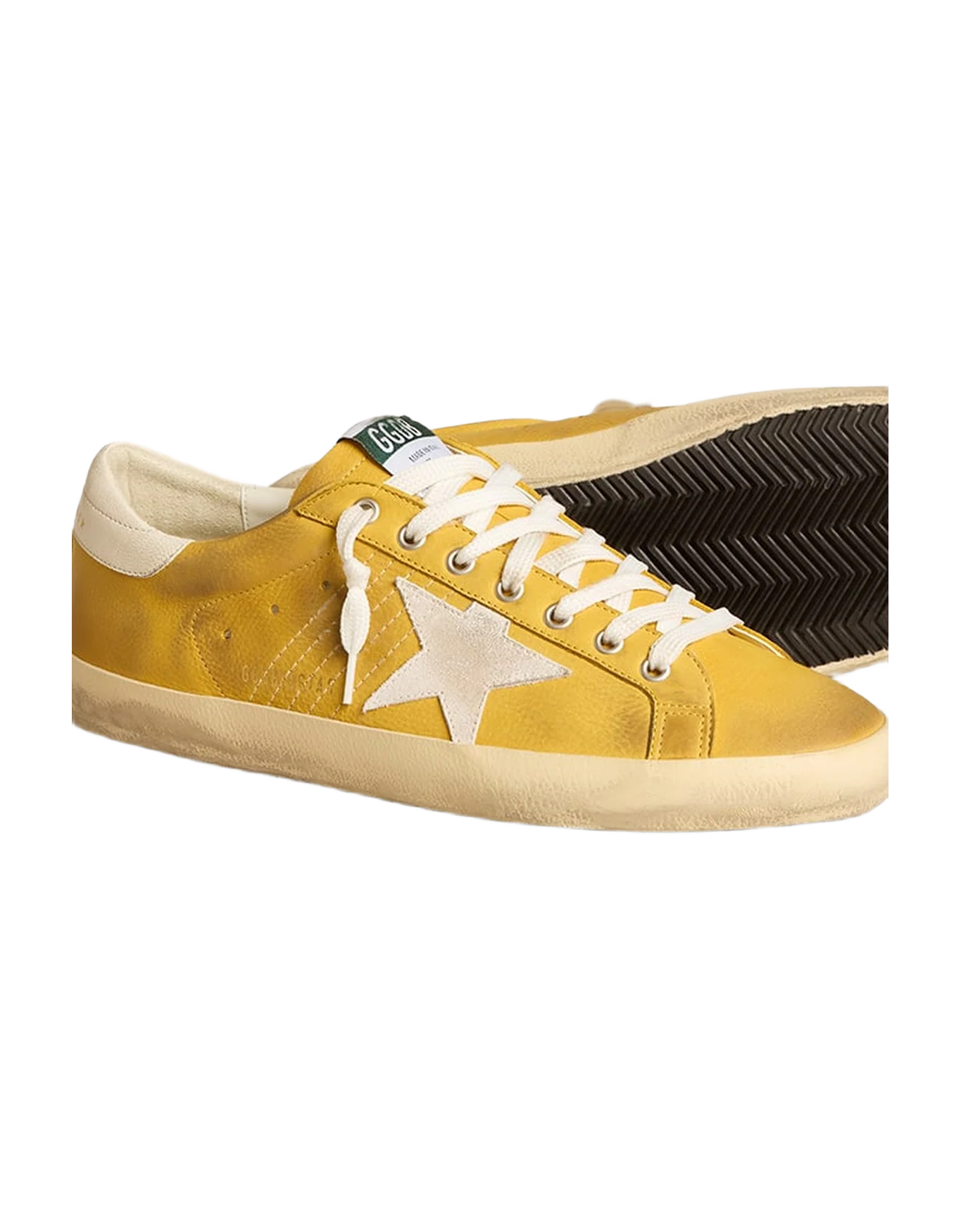 Men | Honey Super-Star with White Suede Star & White Nappa Leather Heel Tab | Honey x White - Image 2