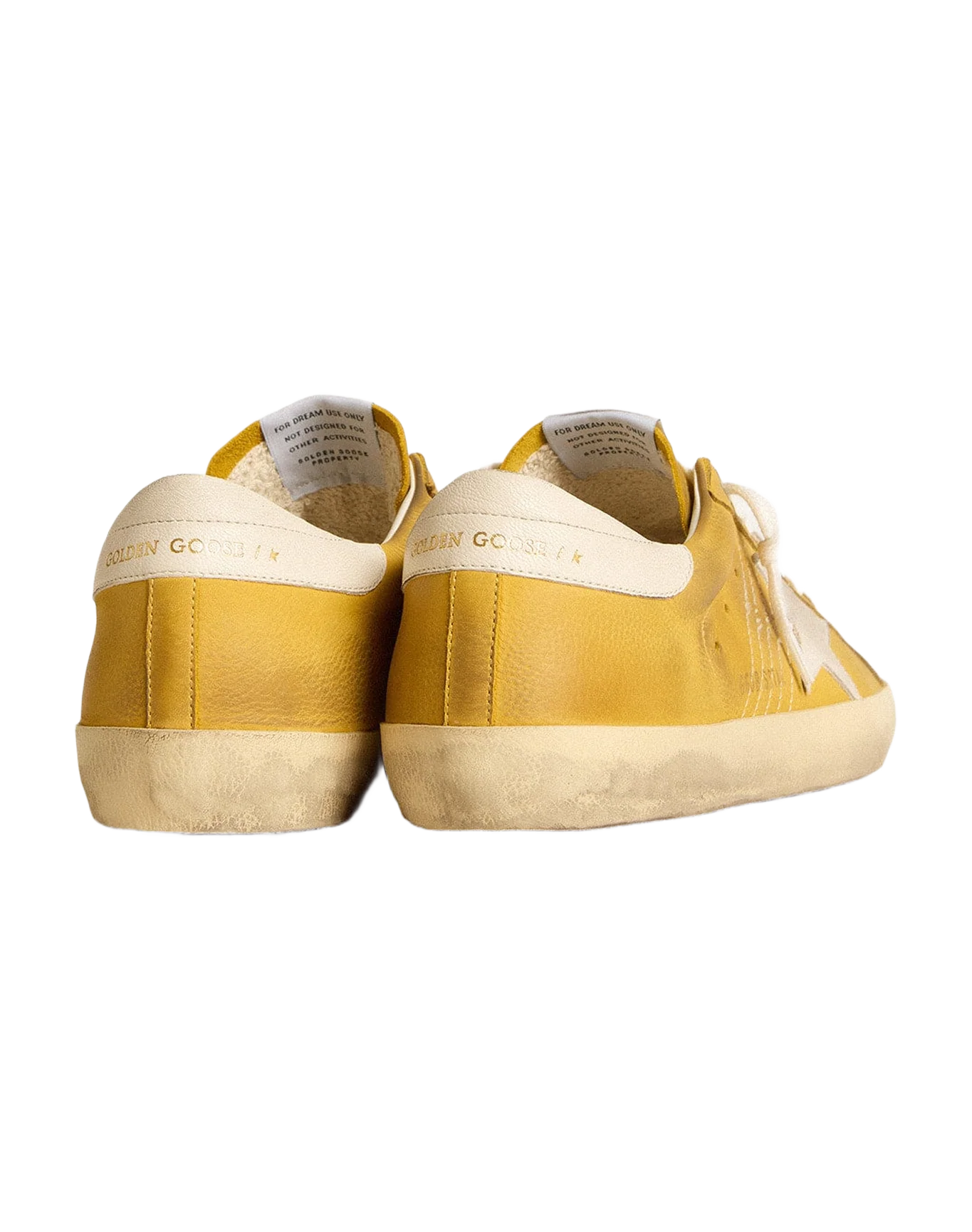Men | Honey Super-Star with White Suede Star & White Nappa Leather Heel Tab | Honey x White - Image 5