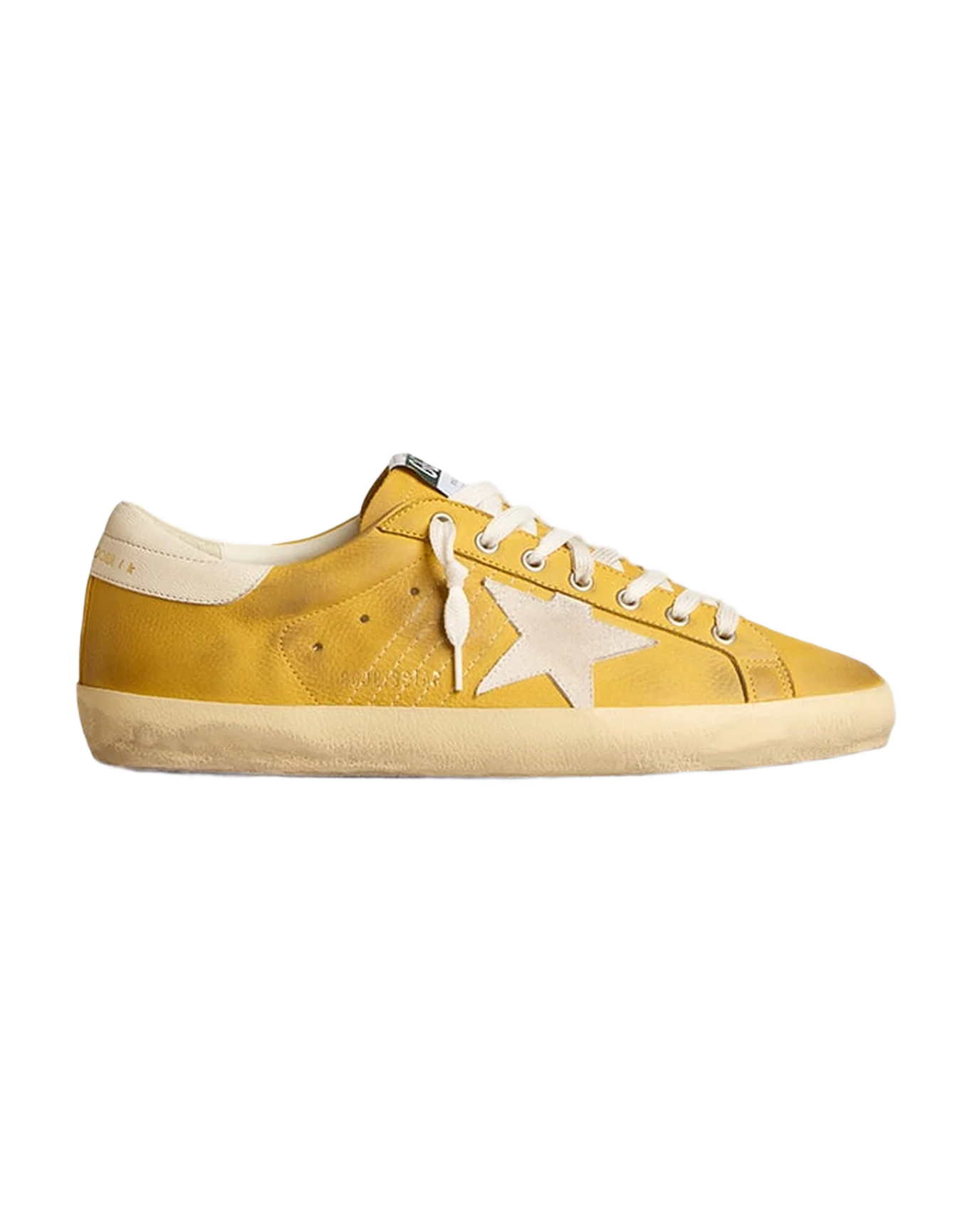 Men | Honey Super-Star with White Suede Star & White Nappa Leather Heel Tab | Honey x White - Image 7