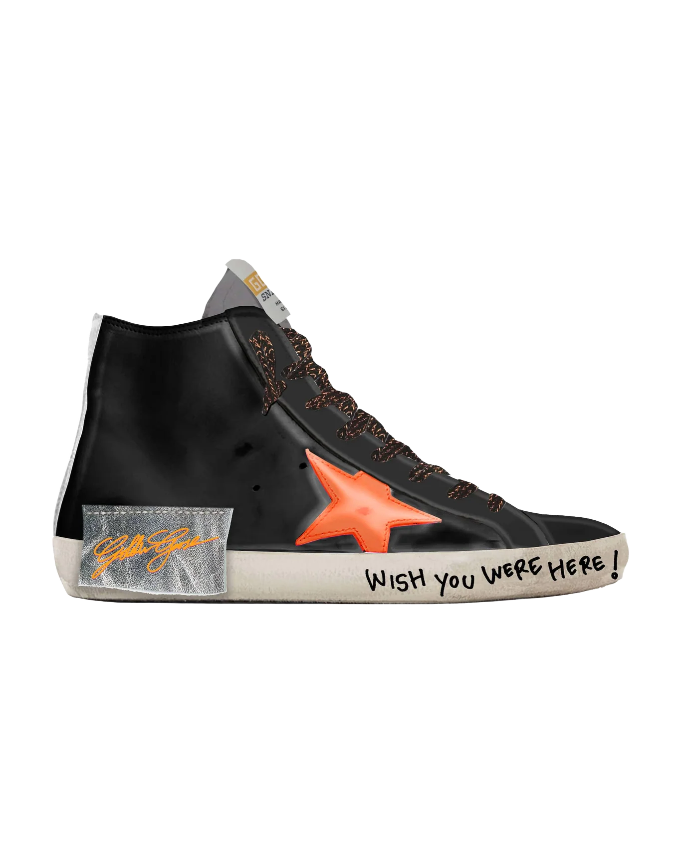 Men | Lab Limited Edition Black Francy Sneakers with Orange Star - Image 3