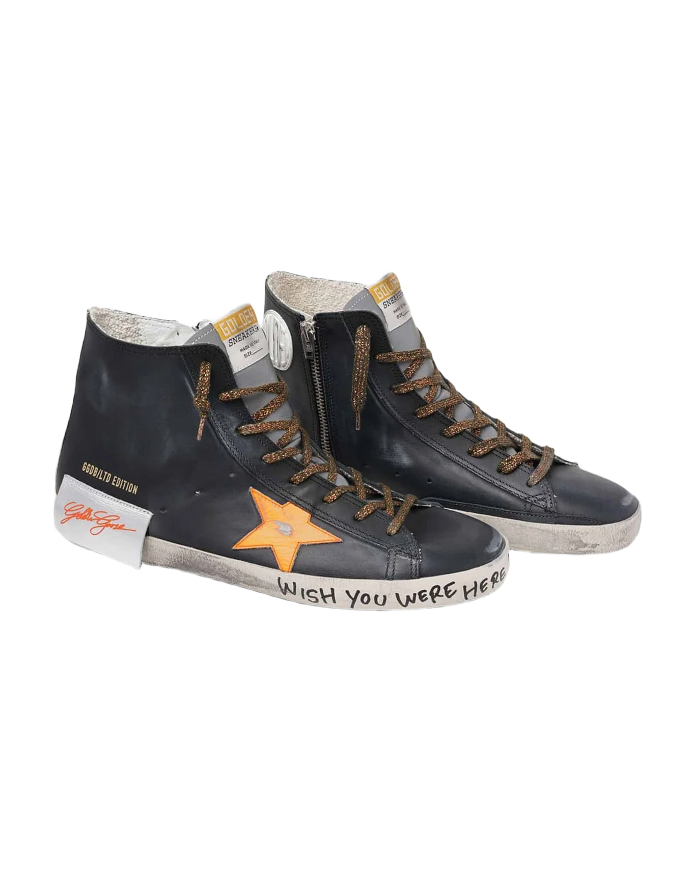 Men | Lab Limited Edition Black Francy Sneakers with Orange Star - Image 5