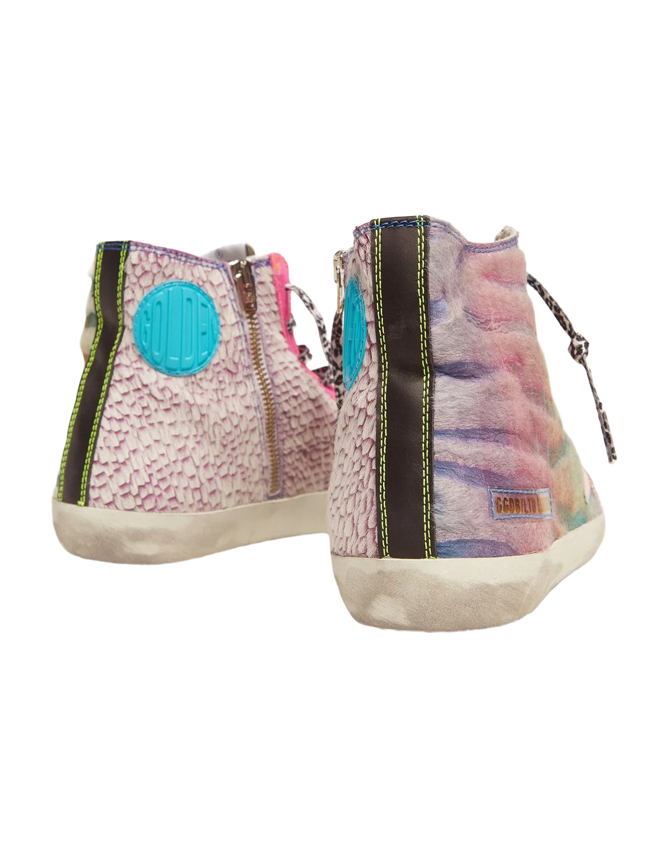 Men | Lab Limited Edition Zebra-Print Pony Skin Francy Sneakers | Rainbow x Fucsia x White x Black - Image 4