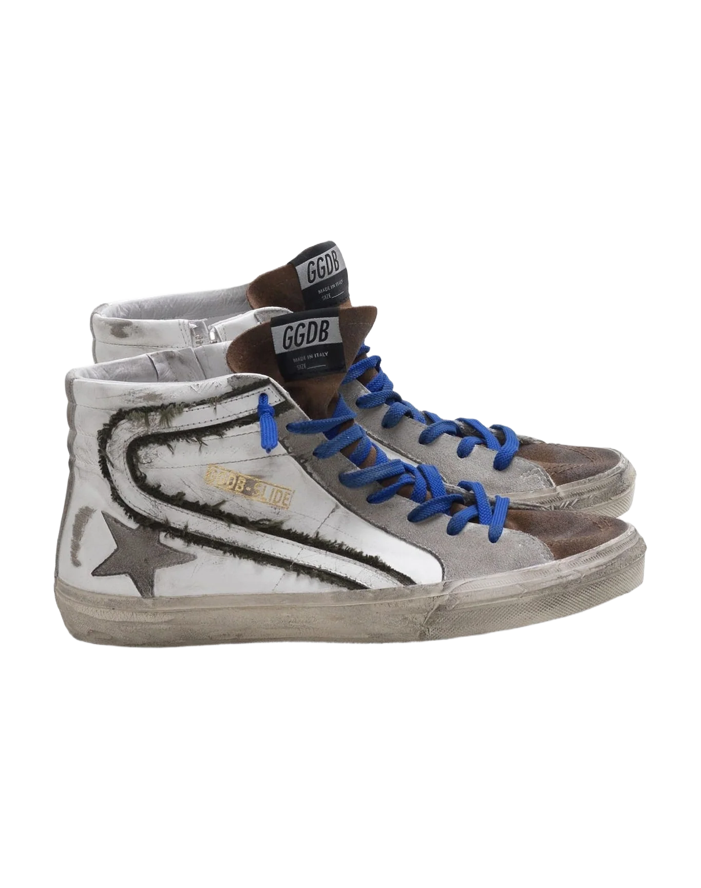 Men | Leather & Suede Sneakers with Inserts Raw Edge Canvas