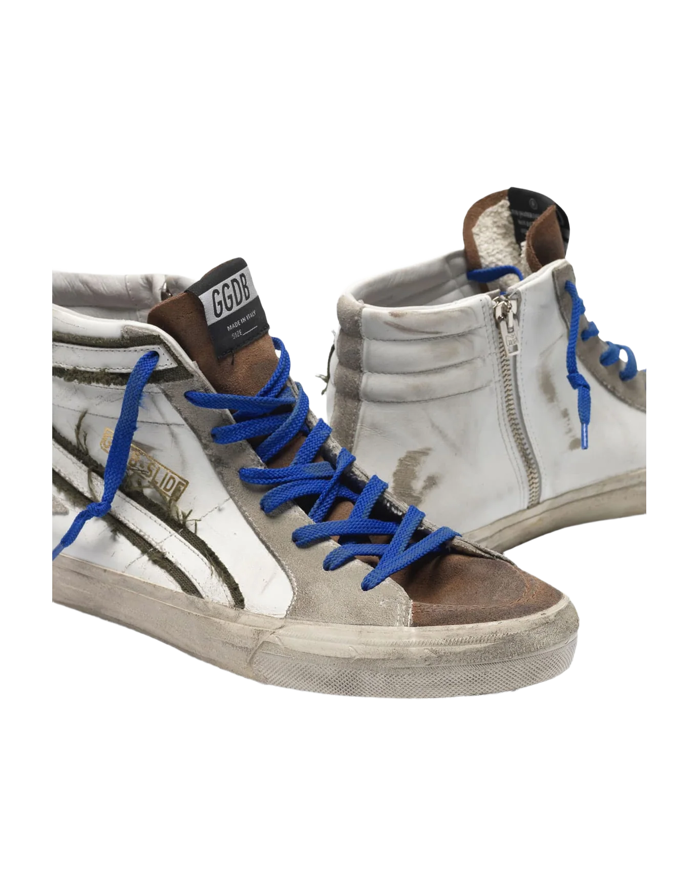 Men | Leather & Suede Sneakers with Inserts Raw Edge Canvas - Image 6