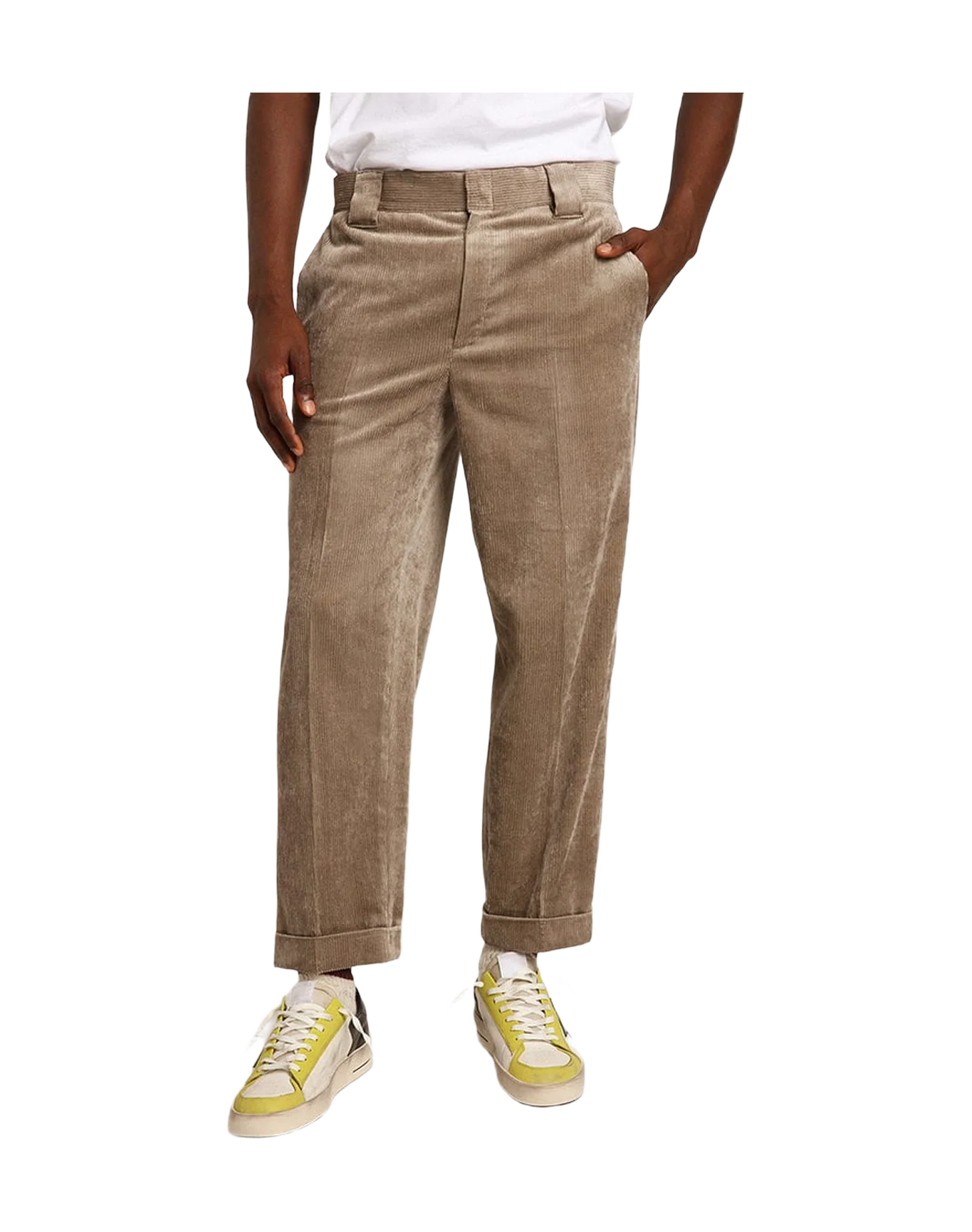 Men | Light Beige Corduroy Pants | Roasted Cashew - Image 3