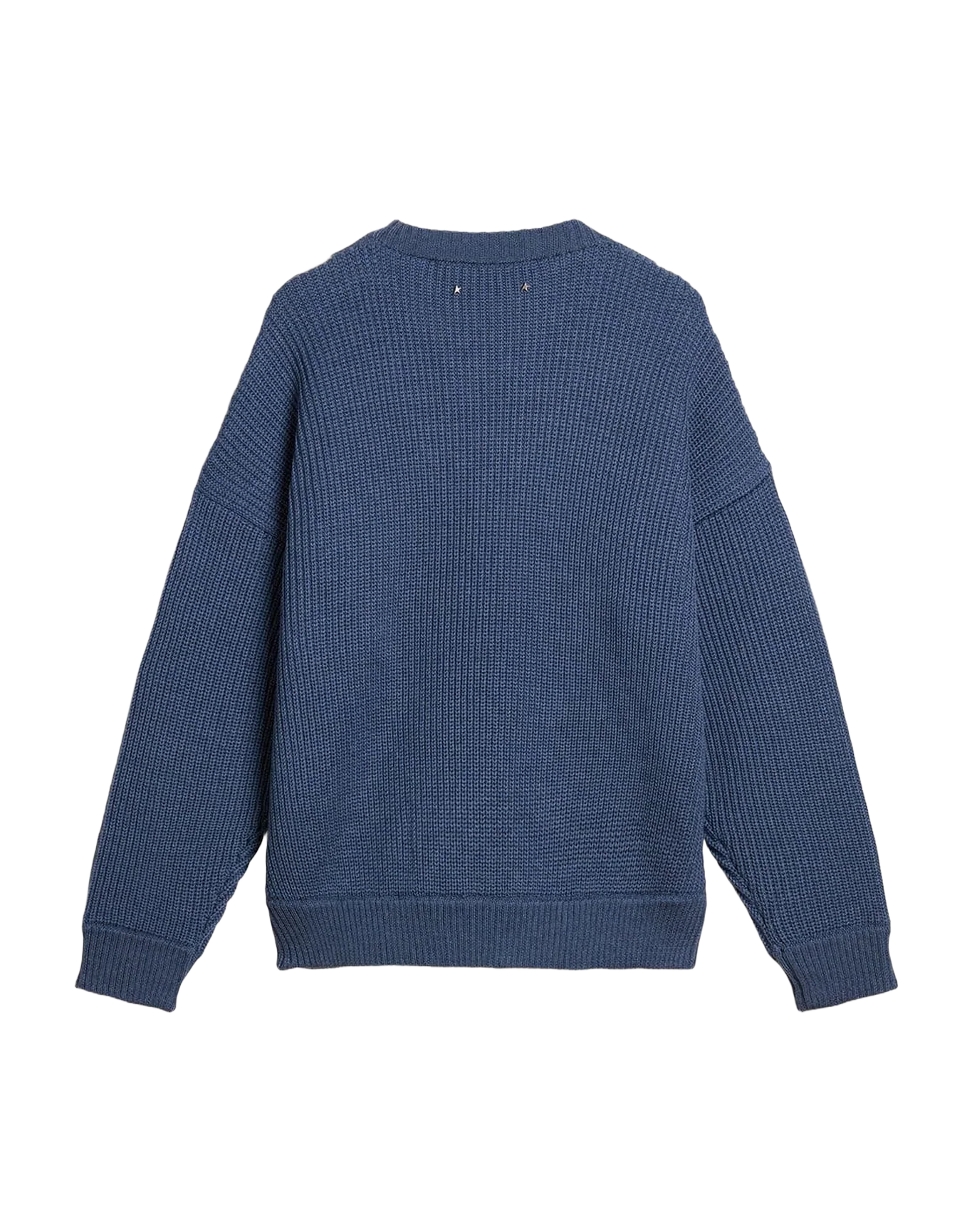 Men | Light Blue Jacquard Wool Sweater with Cream-Colored Pattern | Dutch Blue x Natural White - Image 3