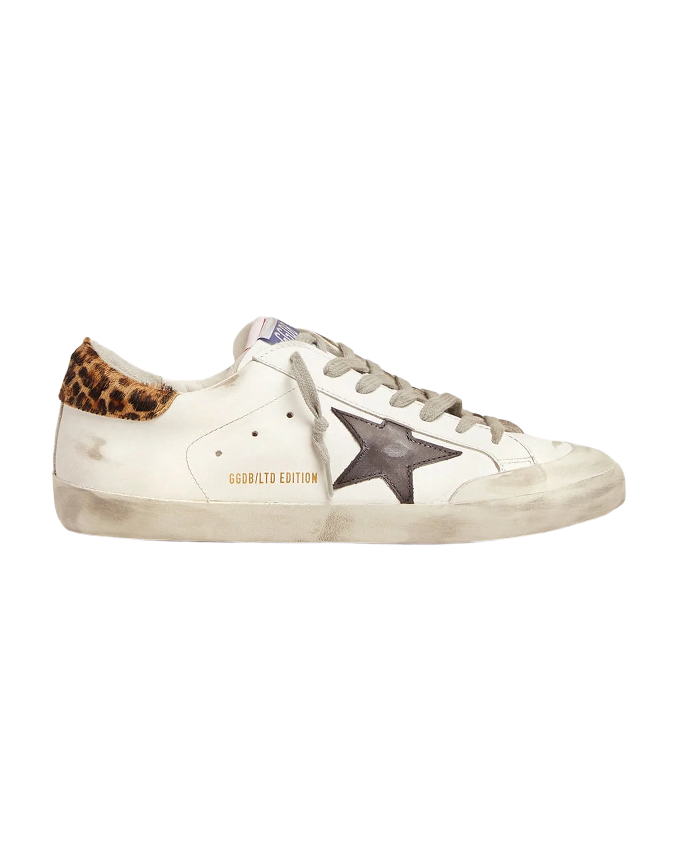 Men | Limited Edition Lab Super-Star Sneakers with Leopard-Print Heel Tab | White x Black x Brown Leo - Image 3