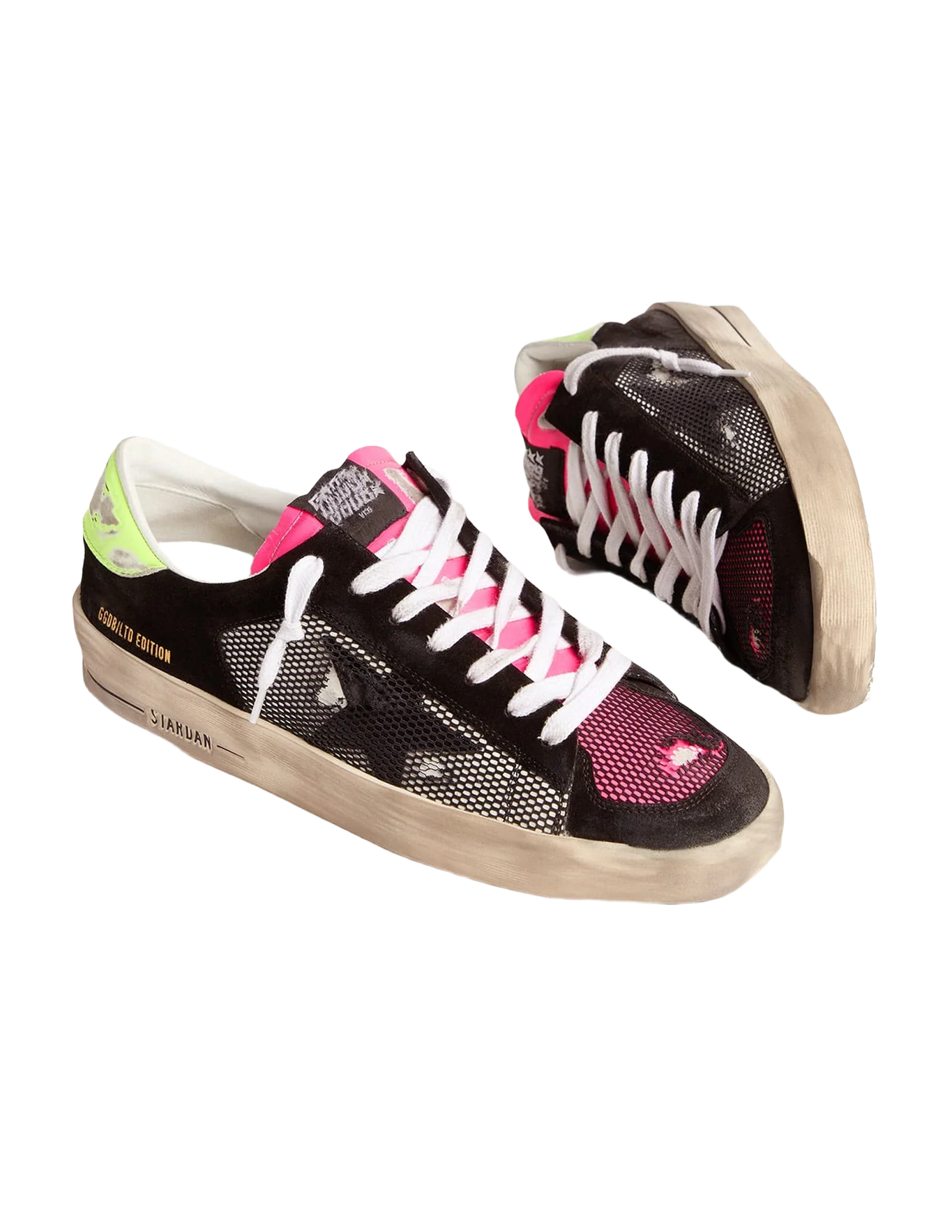 Men | Limited Edition Stardan Sneakers Fuchsia & Yellow | White x Black x Pink Fluo x Yellow Fluo - Image 3