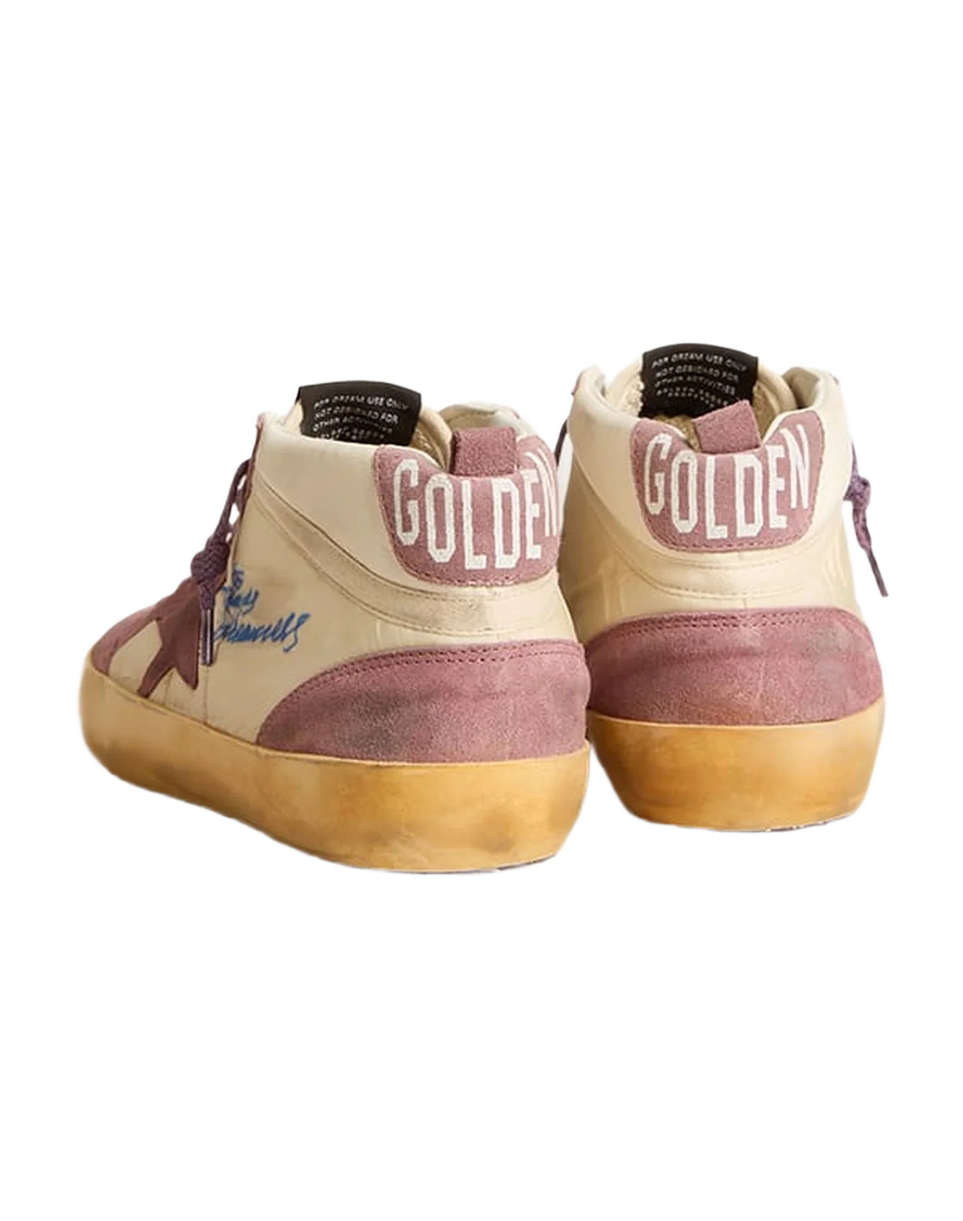 Men | Mid Star Lab Nylon & Nappa with Mauve Suede Star | Wistful Mauve x Cream x White - Image 2
