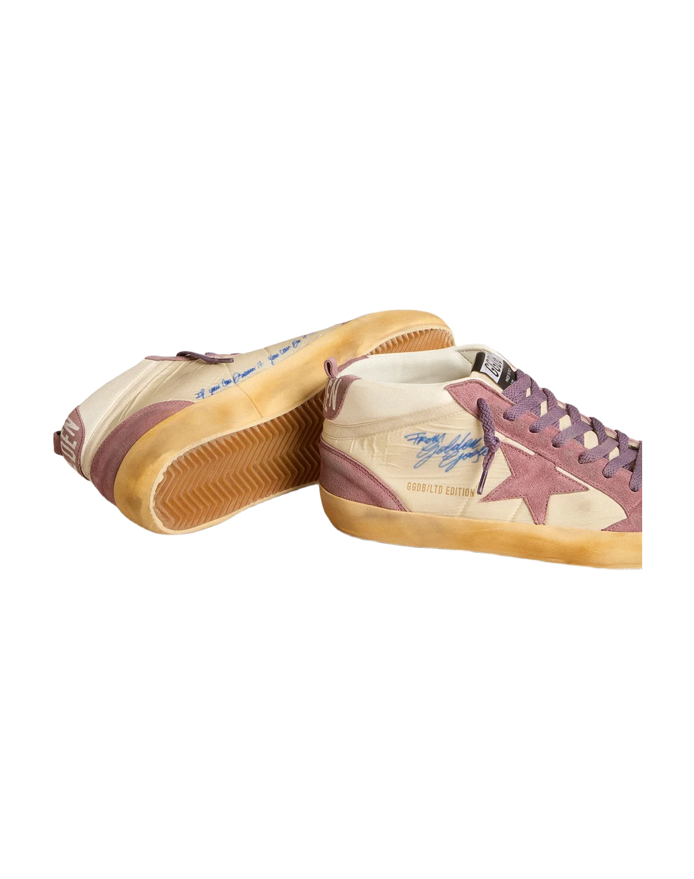 Men | Mid Star Lab Nylon & Nappa with Mauve Suede Star | Wistful Mauve x Cream x White - Image 3