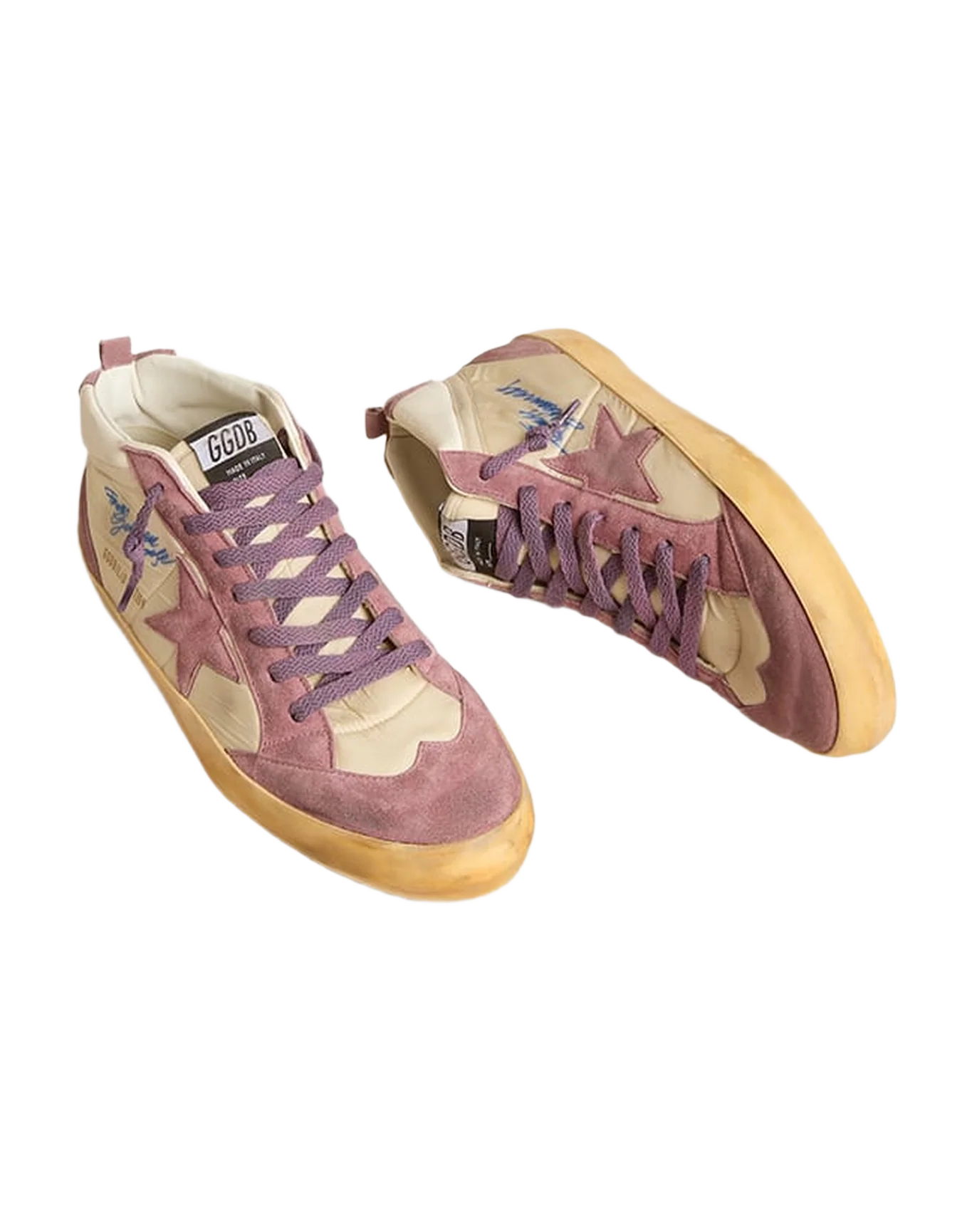 Men | Mid Star Lab Nylon & Nappa with Mauve Suede Star | Wistful Mauve x Cream x White - Image 7