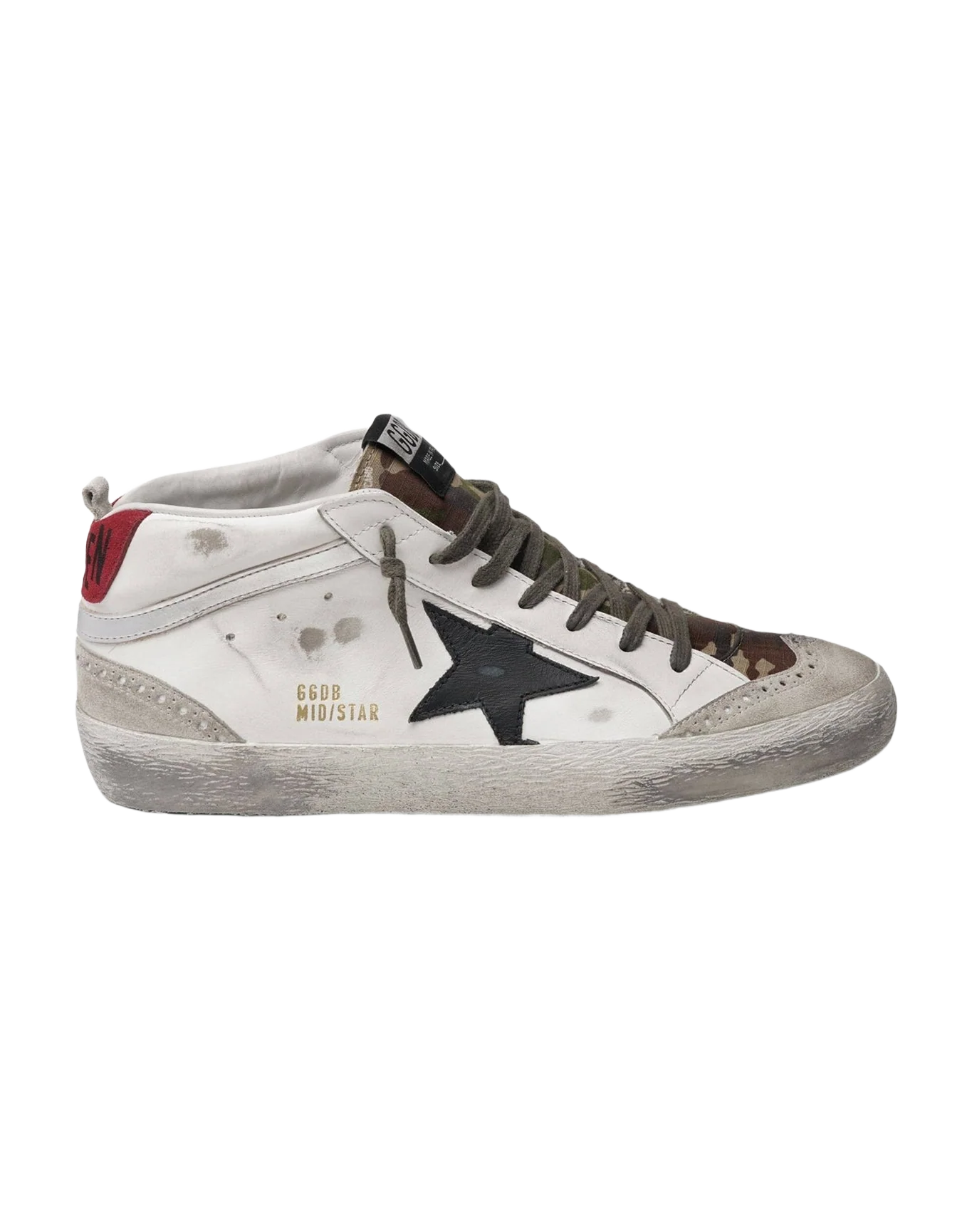 Men | Mid Star Leather Upper & Star Laminated Wave | White x Green Camouflage x Ice x Black x Silver