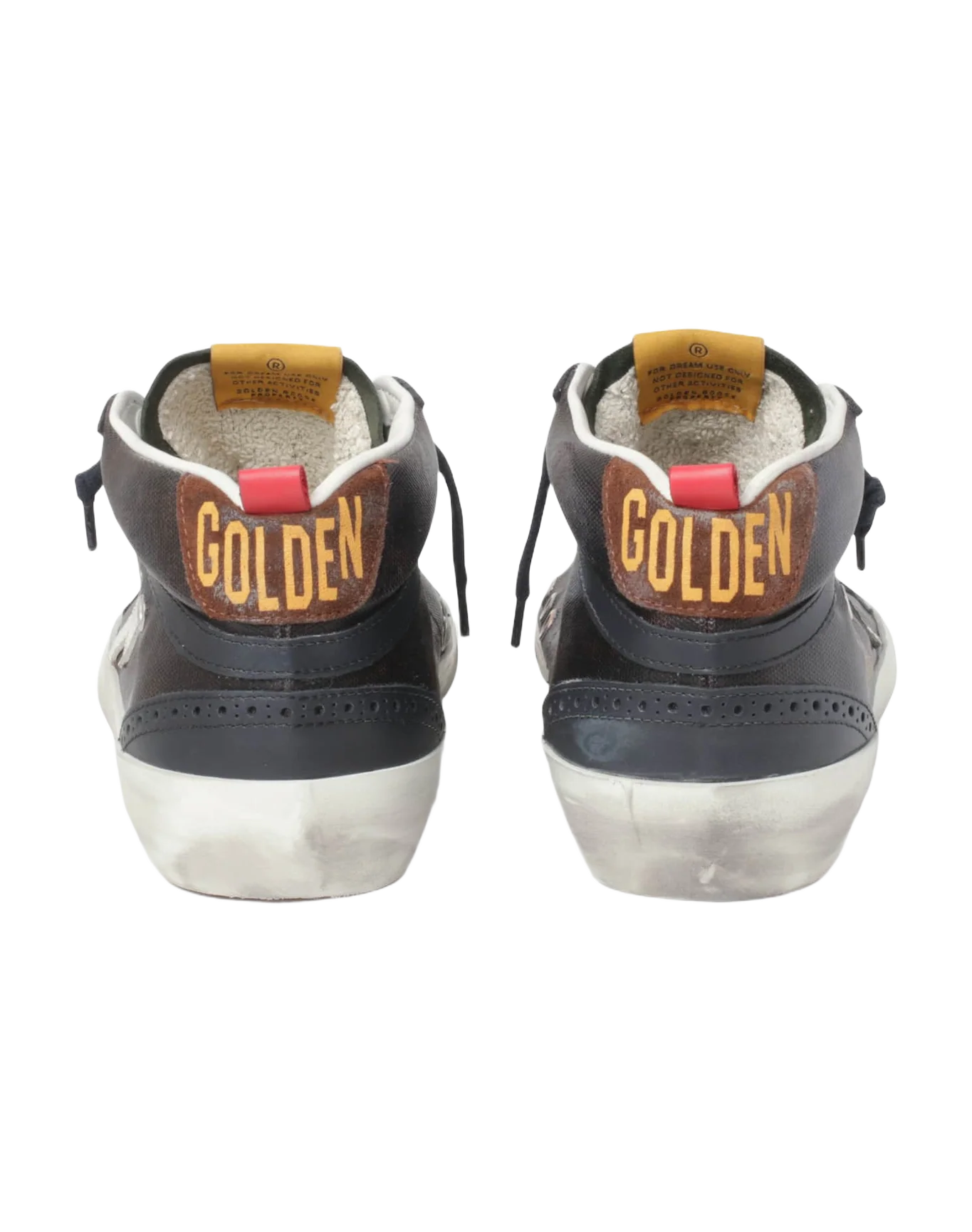 Men | Mid Star Sneakers Dark Blue Canvas with White Leather Star | Dark Brown x White x Dark Blue - Image 5