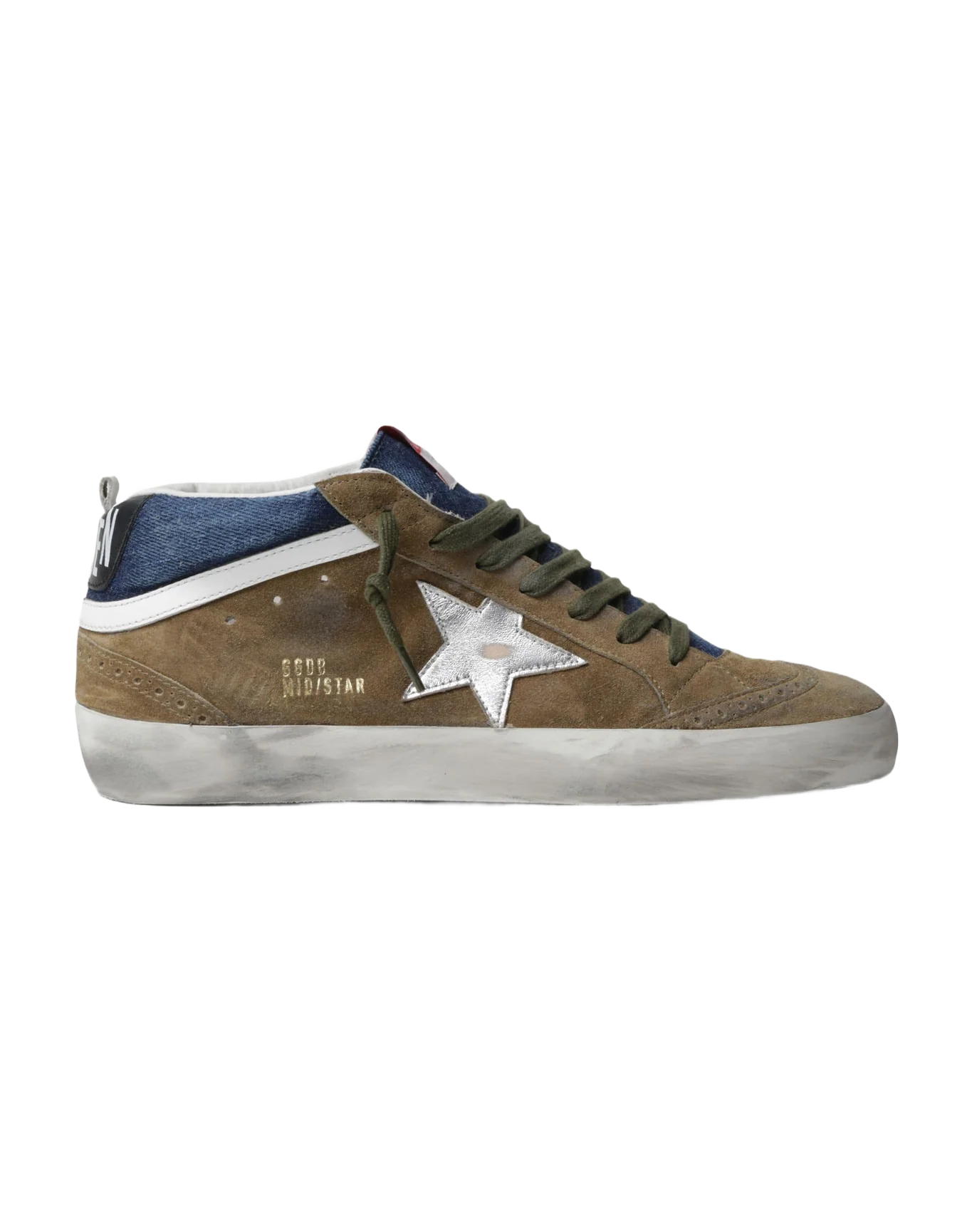 Men | Midstar Tobacco Suede with Blue Jeans Detail | Tobacco x Dark Blue x Silver x White - Image 3