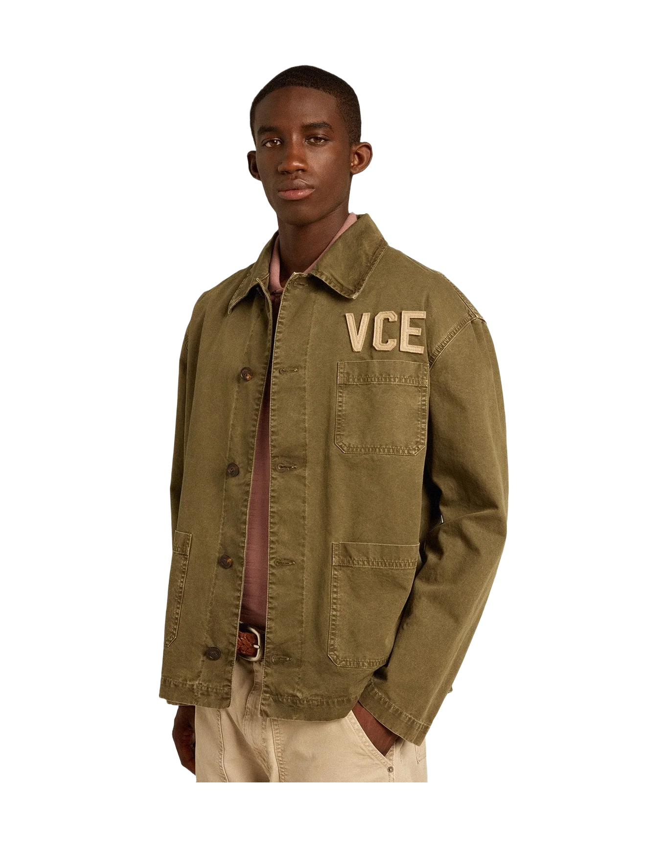 Men | Olive-Colored Cotton Shirt | Kalamata