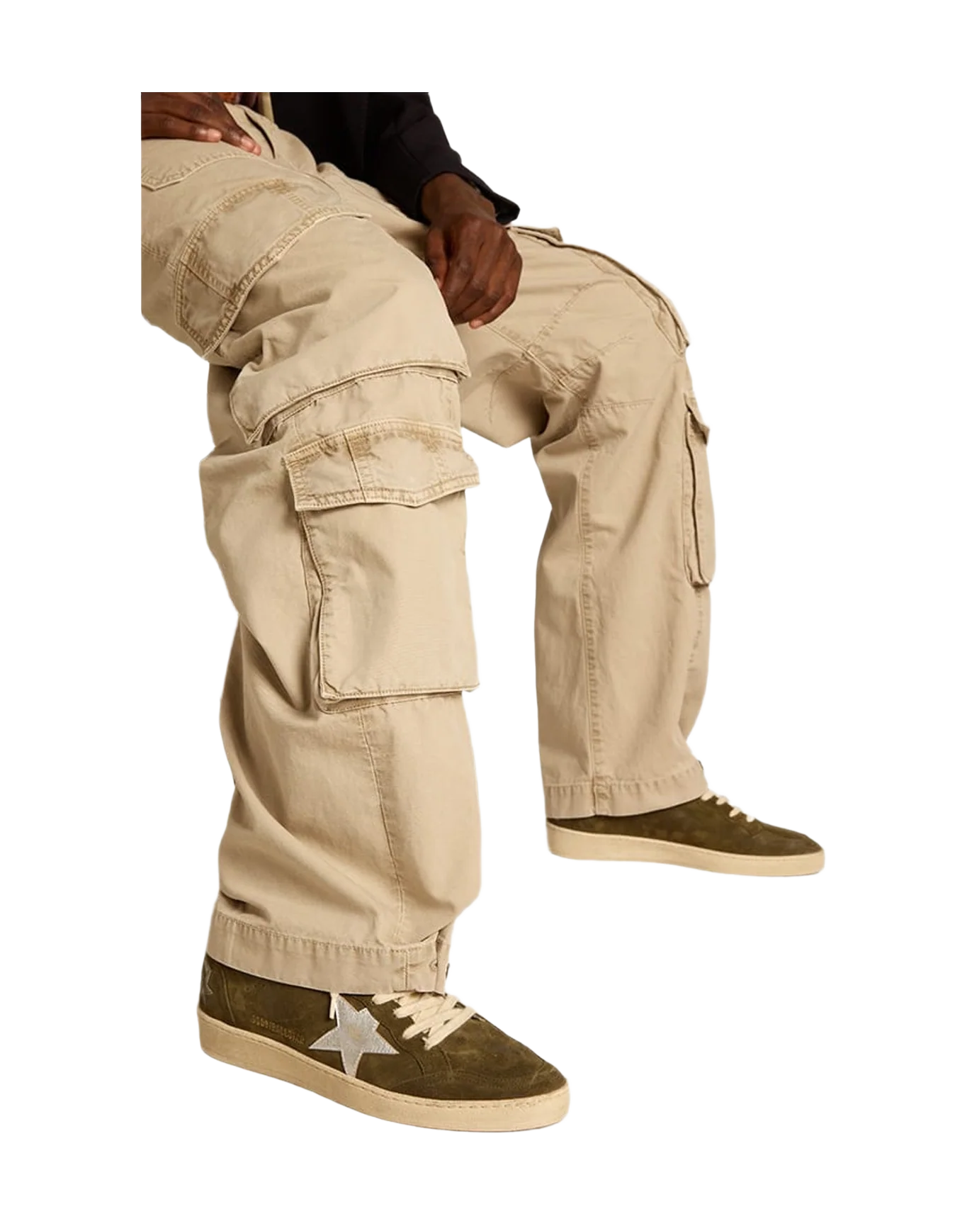 Men | Olive Night Sneakers with Silver Star | Olive Night x Silver