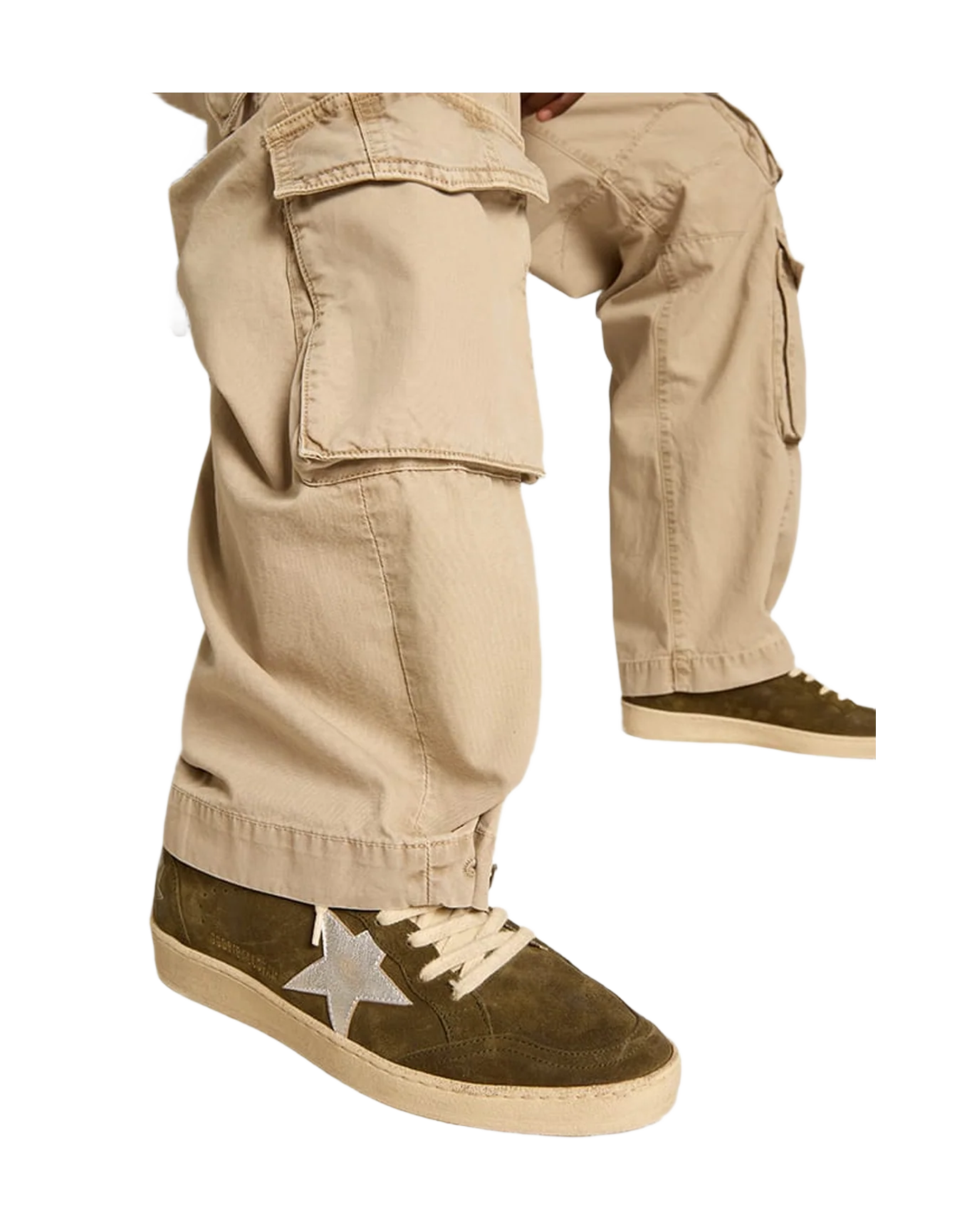 Men | Olive Night Sneakers with Silver Star | Olive Night x Silver - Image 4