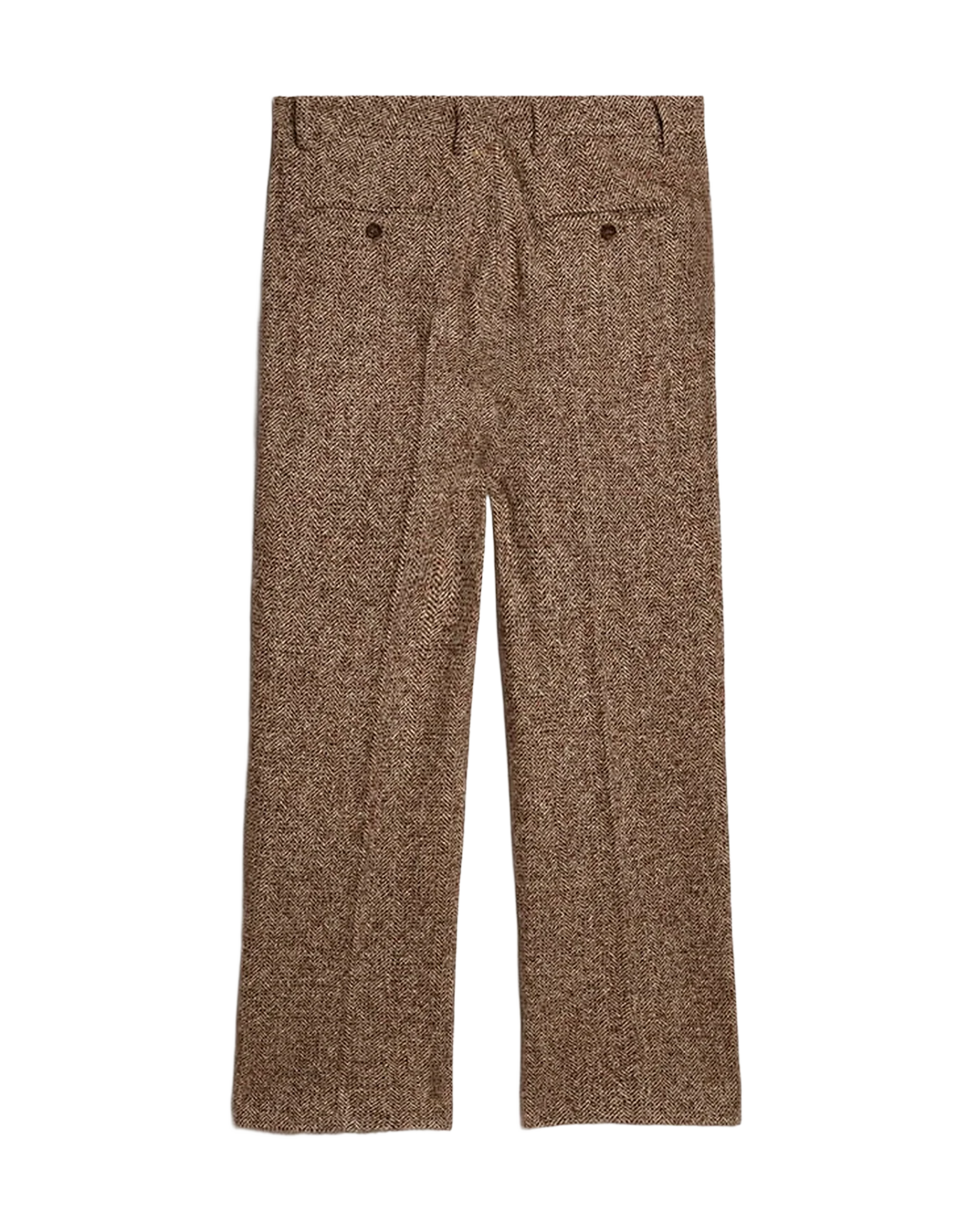 Men | Pants Beige & Brown Wool & Silk Blend Fabric | Beige x Brown x Bluette - Image 4