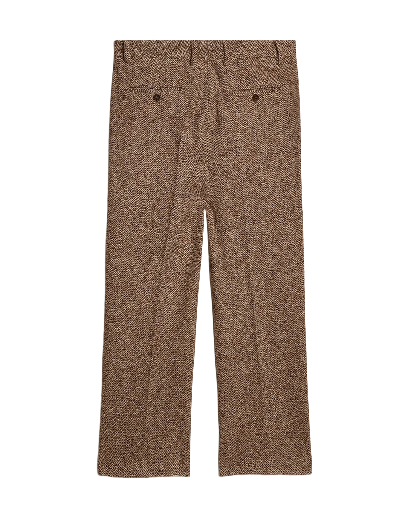Men | Pants Beige & Brown Wool & Silk Blend Fabric | Beige x Brown x Bluette - Image 9