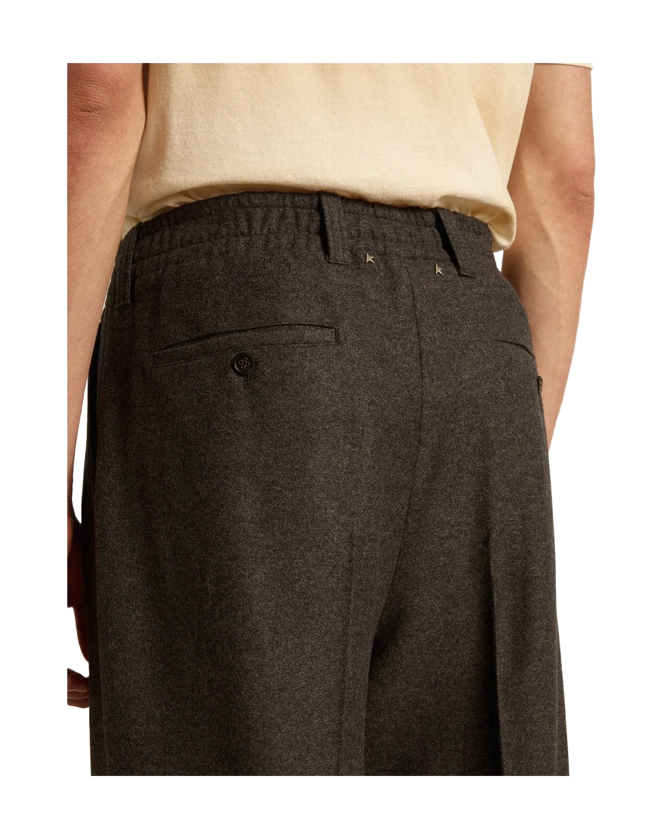 Men | Pants Dark Gray Wool Flannel | Melange Dark Grey