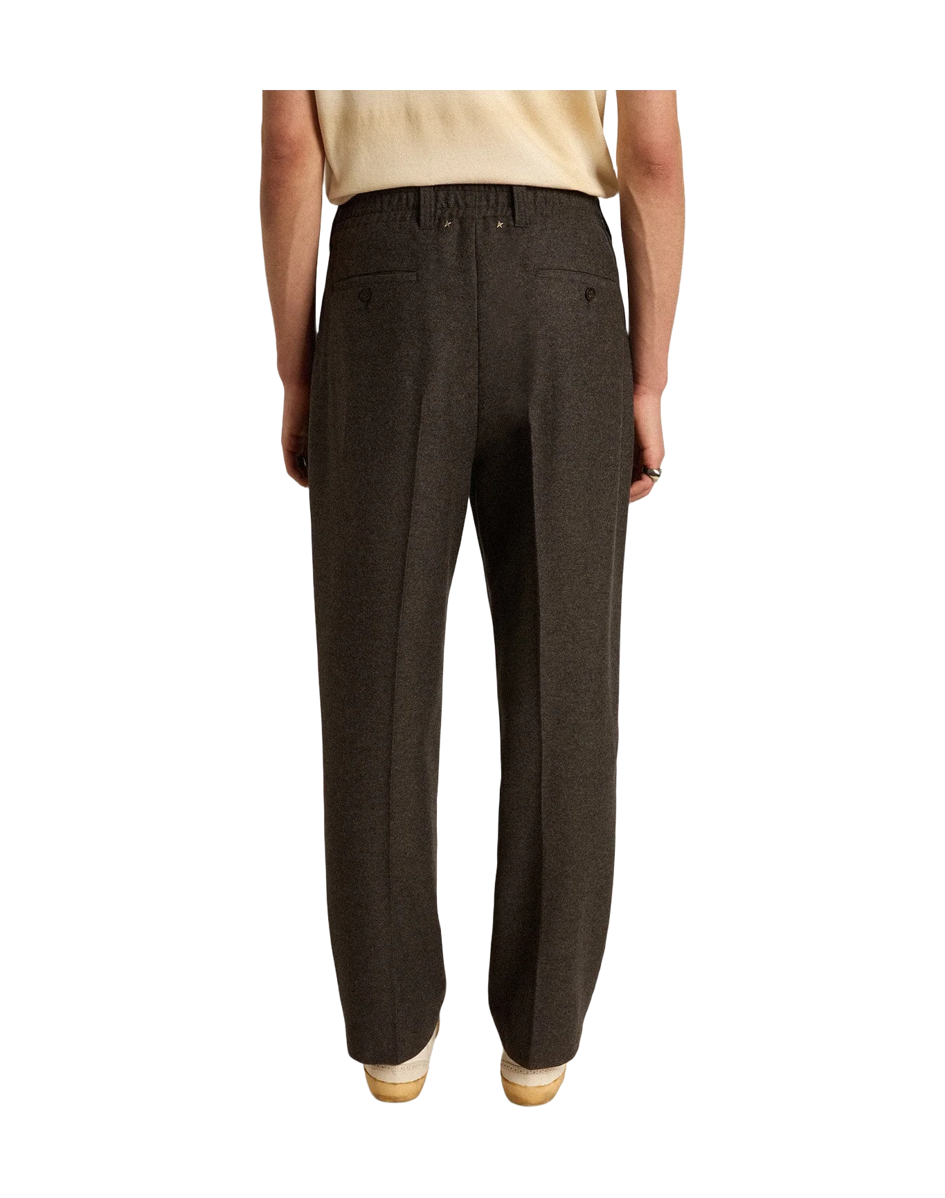 Men | Pants Dark Gray Wool Flannel | Melange Dark Grey - Image 5
