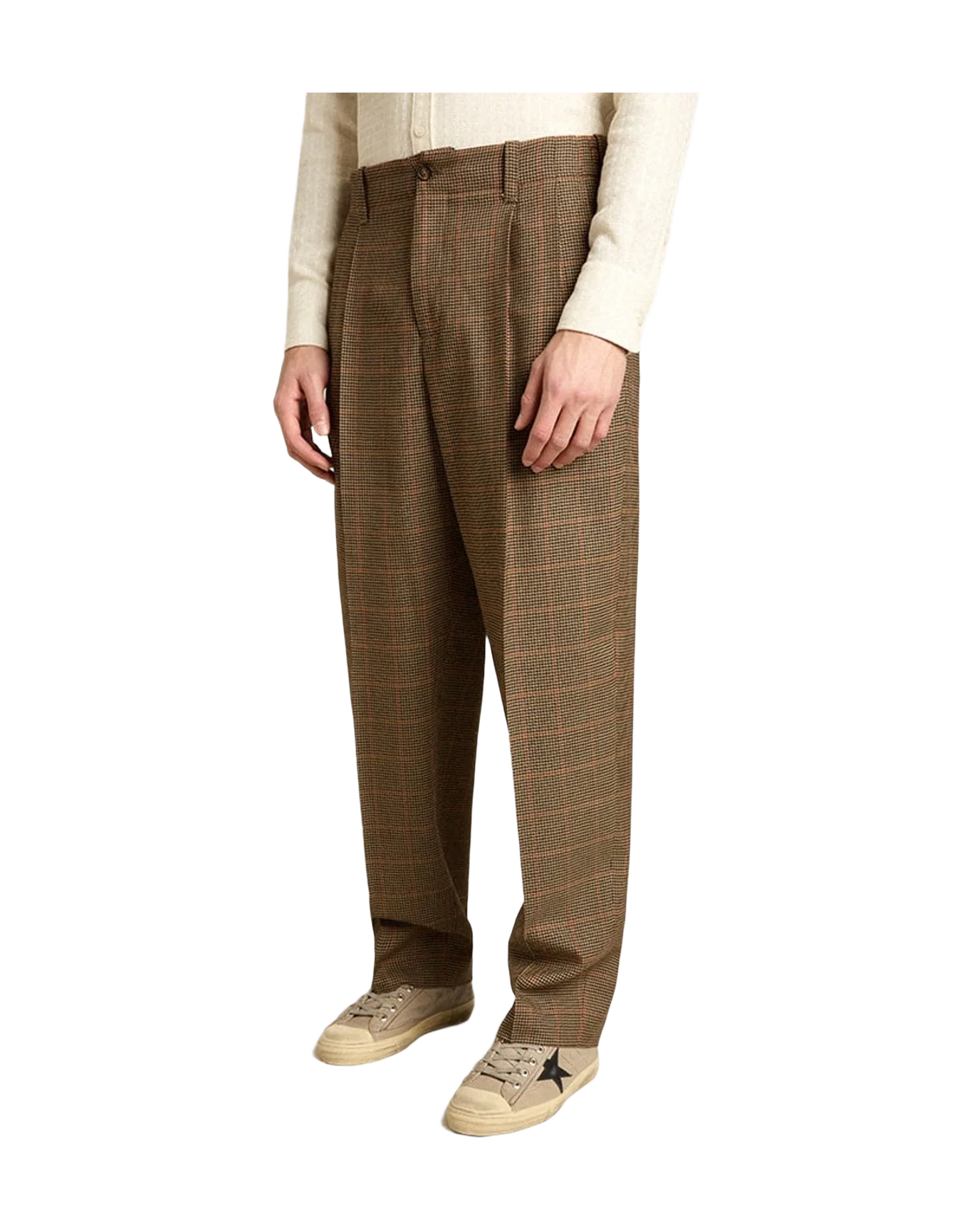 Men | Pants Three-Colored Houndstooth | Beige x Black x Savvy Red