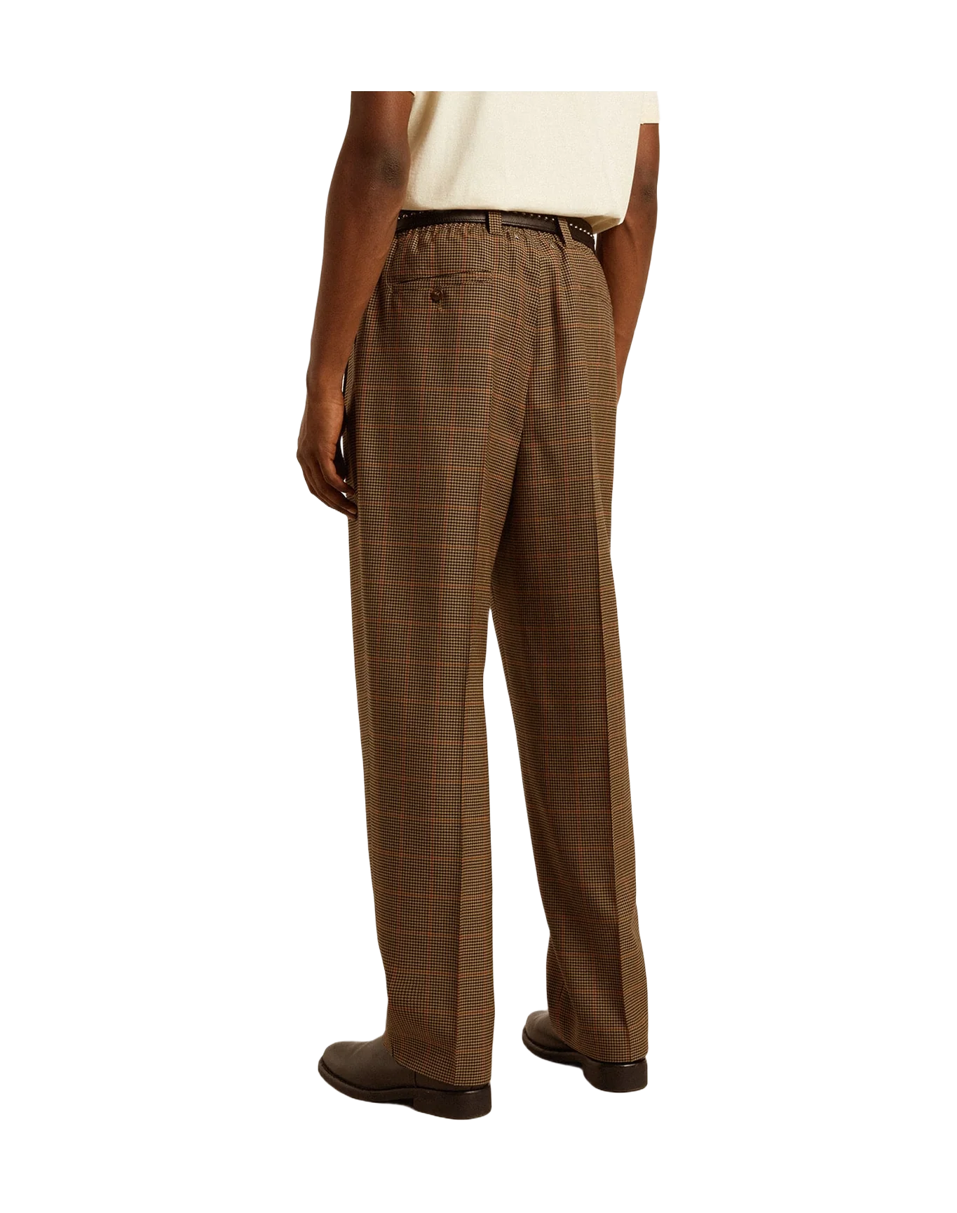 Men | Pants Three-Colored Houndstooth | Beige x Black x Savvy Red - Image 5