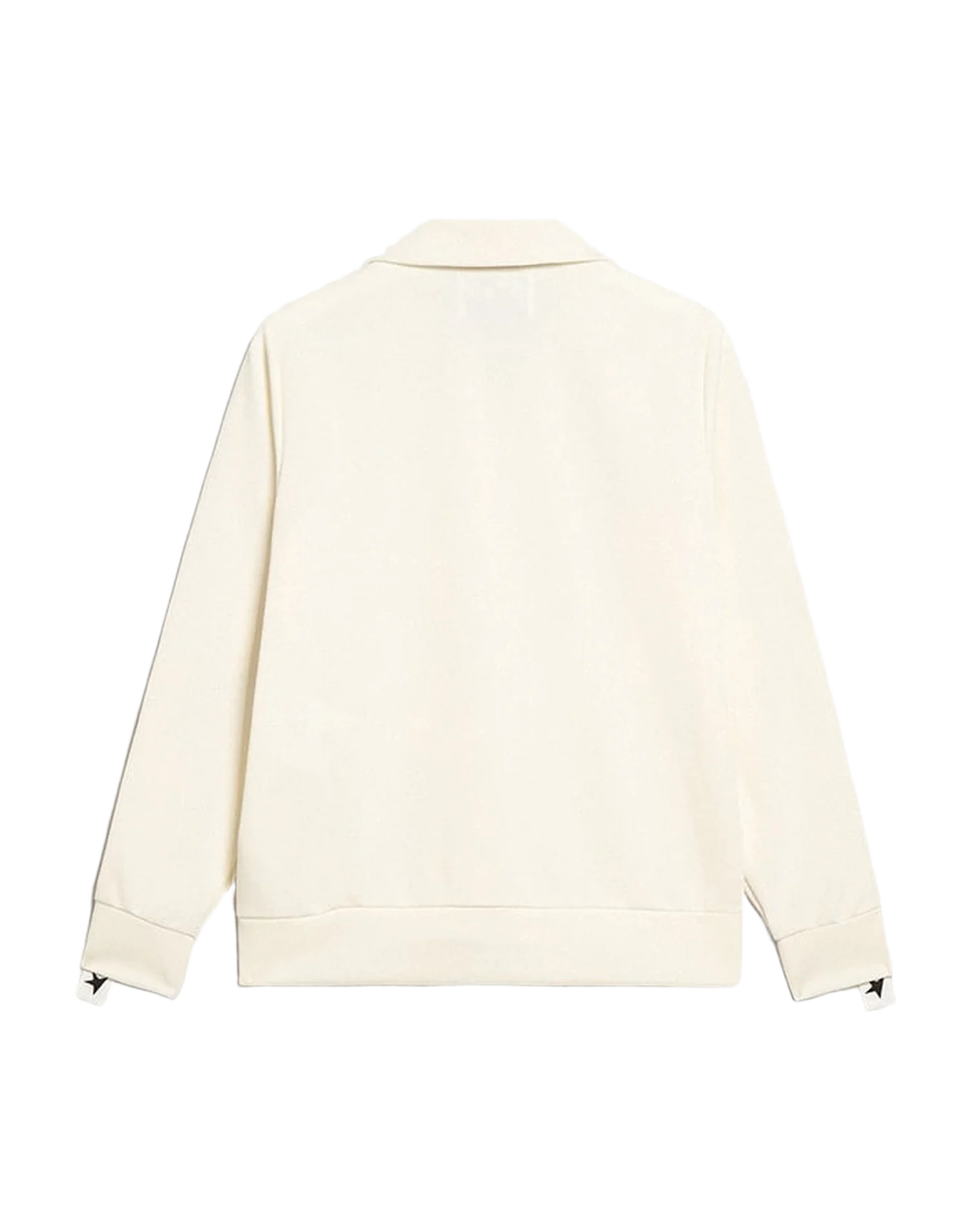Men | Papyrus White Zipped Sweatshirt with Black Stars | Papyrus x Black - Image 8