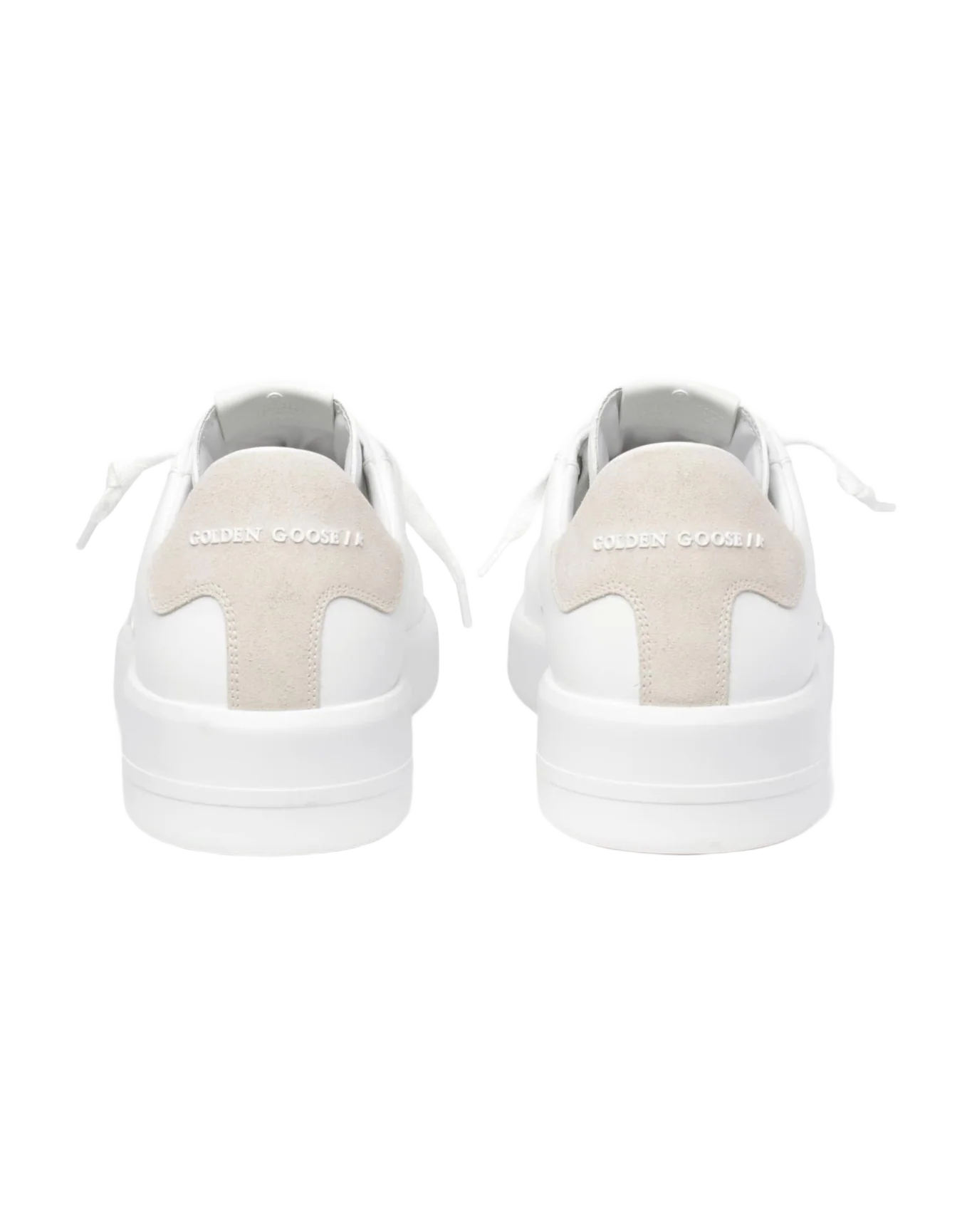 Men | Purestar Sneakers White Leather with Cream Suede Heel Tab | White x Seedpearl - Image 9