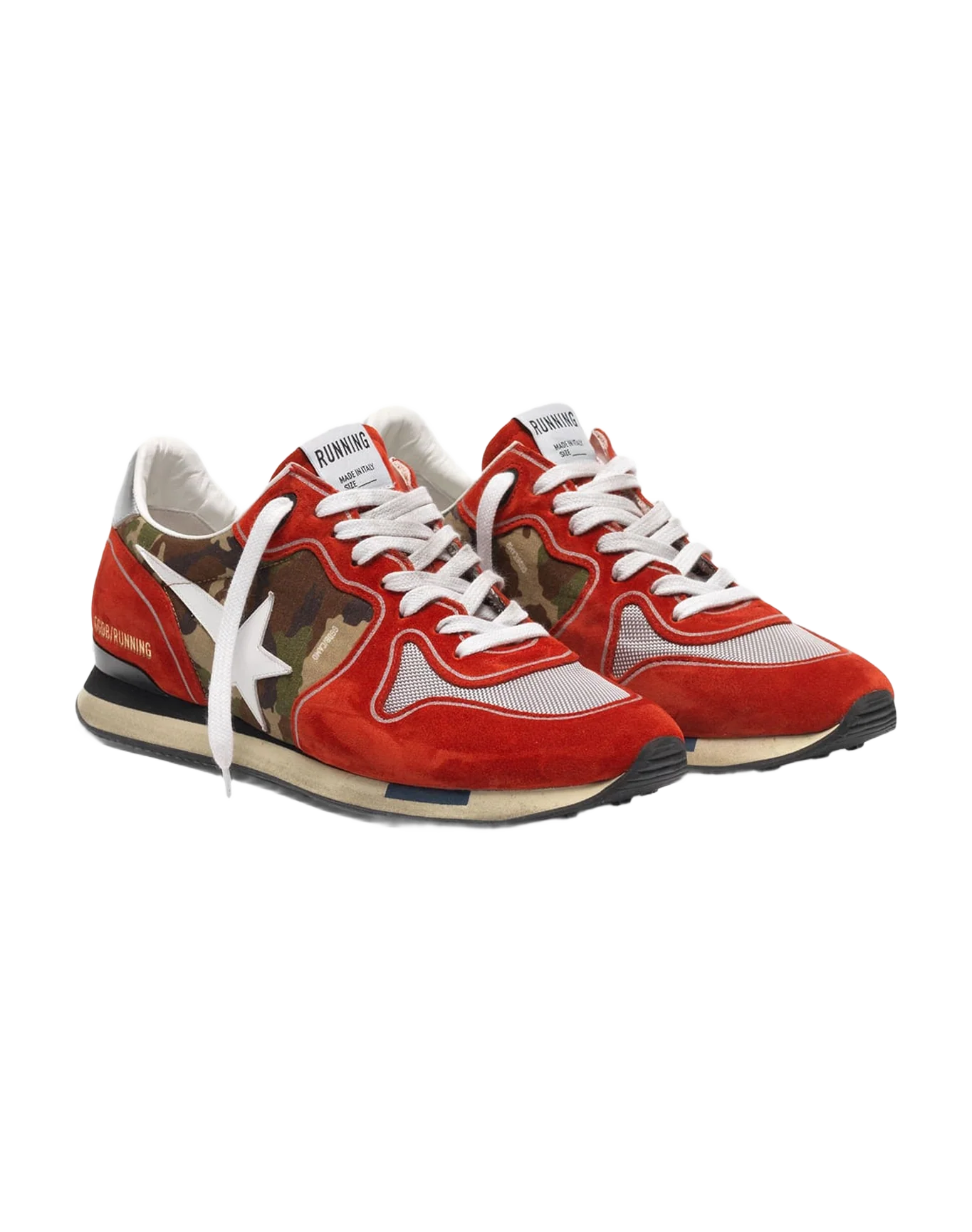 Men | Red Running Sneakers Suede with Camouflage Detail - Image 6