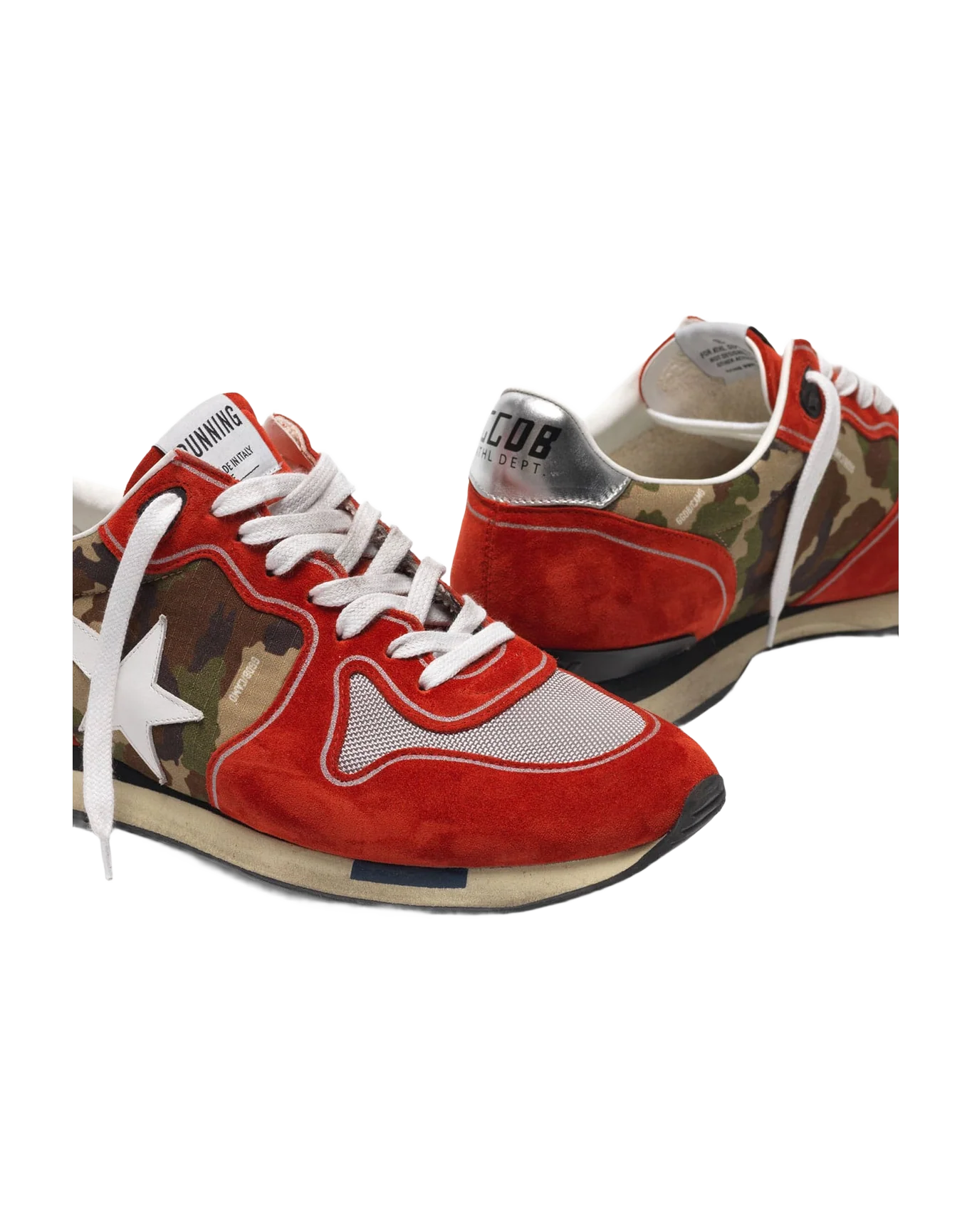 Men | Red Running Sneakers Suede with Camouflage Detail - Image 7