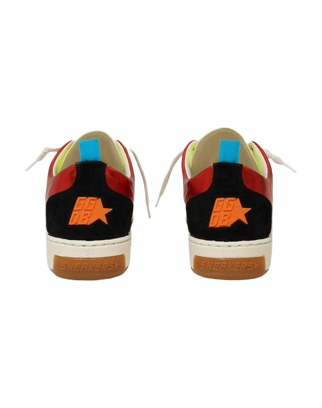 Men | Red Yeah! Sneakers with Purple Star & Snakeskin-Print Insert - Image 2