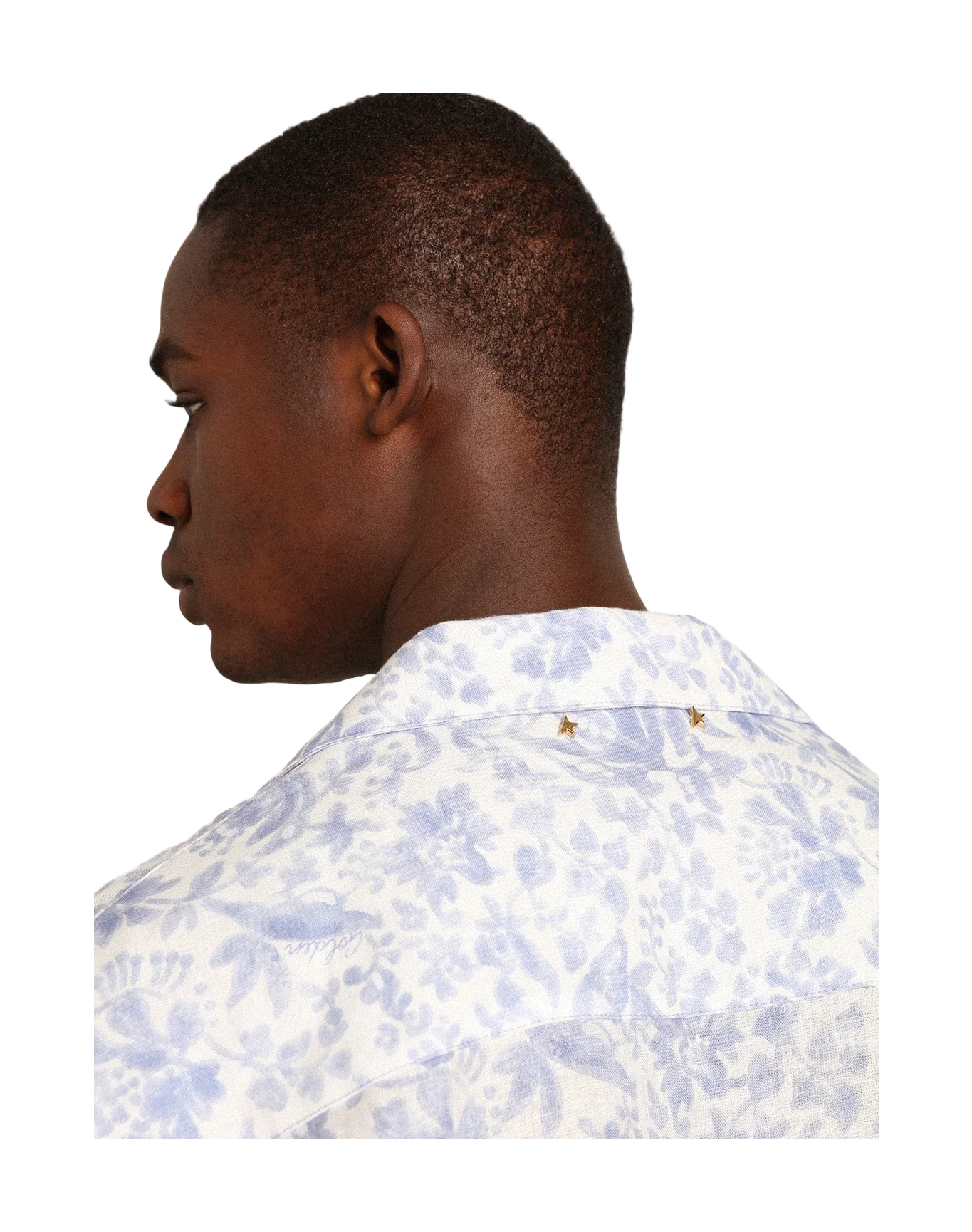 Men | Resort Collection Linen Shirt with Mediterranean Blue Print | Mediterranian Blue - Image 10