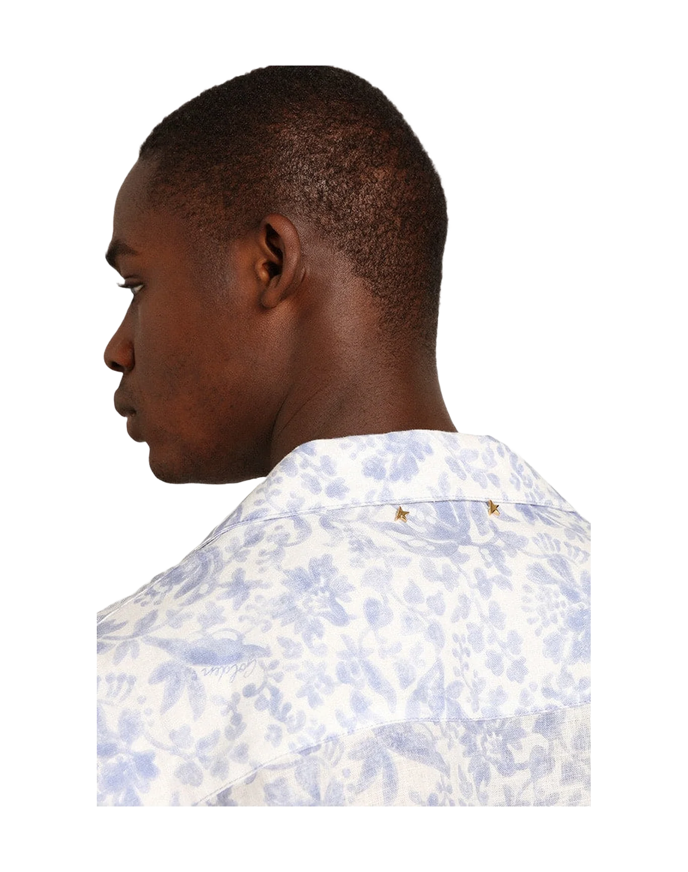 Men | Resort Collection Linen Shirt with Mediterranean Blue Print | Mediterranian Blue - Image 11