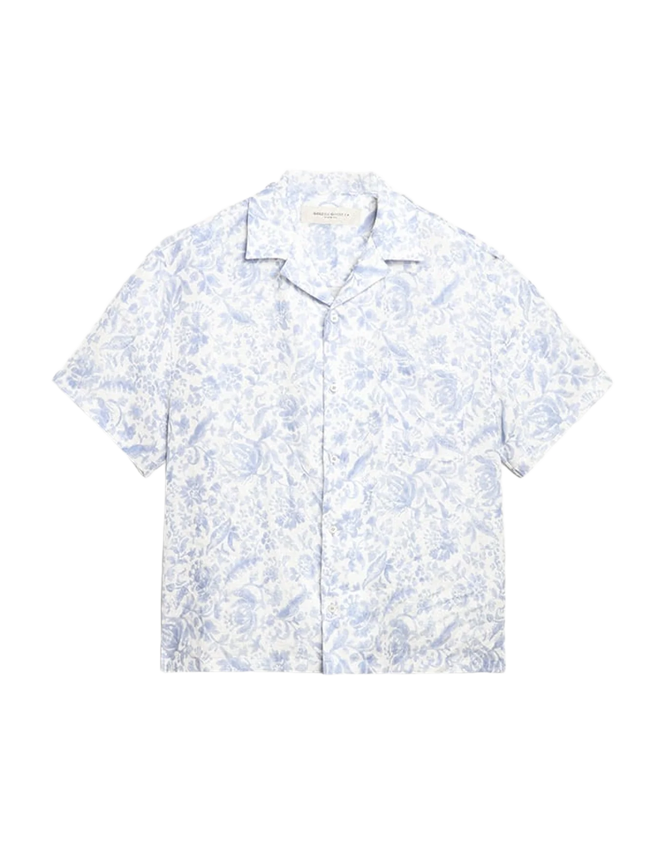 Men | Resort Collection Linen Shirt with Mediterranean Blue Print | Mediterranian Blue - Image 13