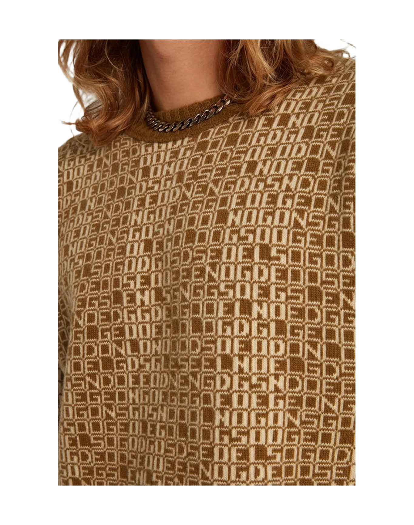 Men | Round-Neck Sweater with Olive-Green Jacquard Lettering Motif | Tapenade x Lamb''S Wool - Image 5