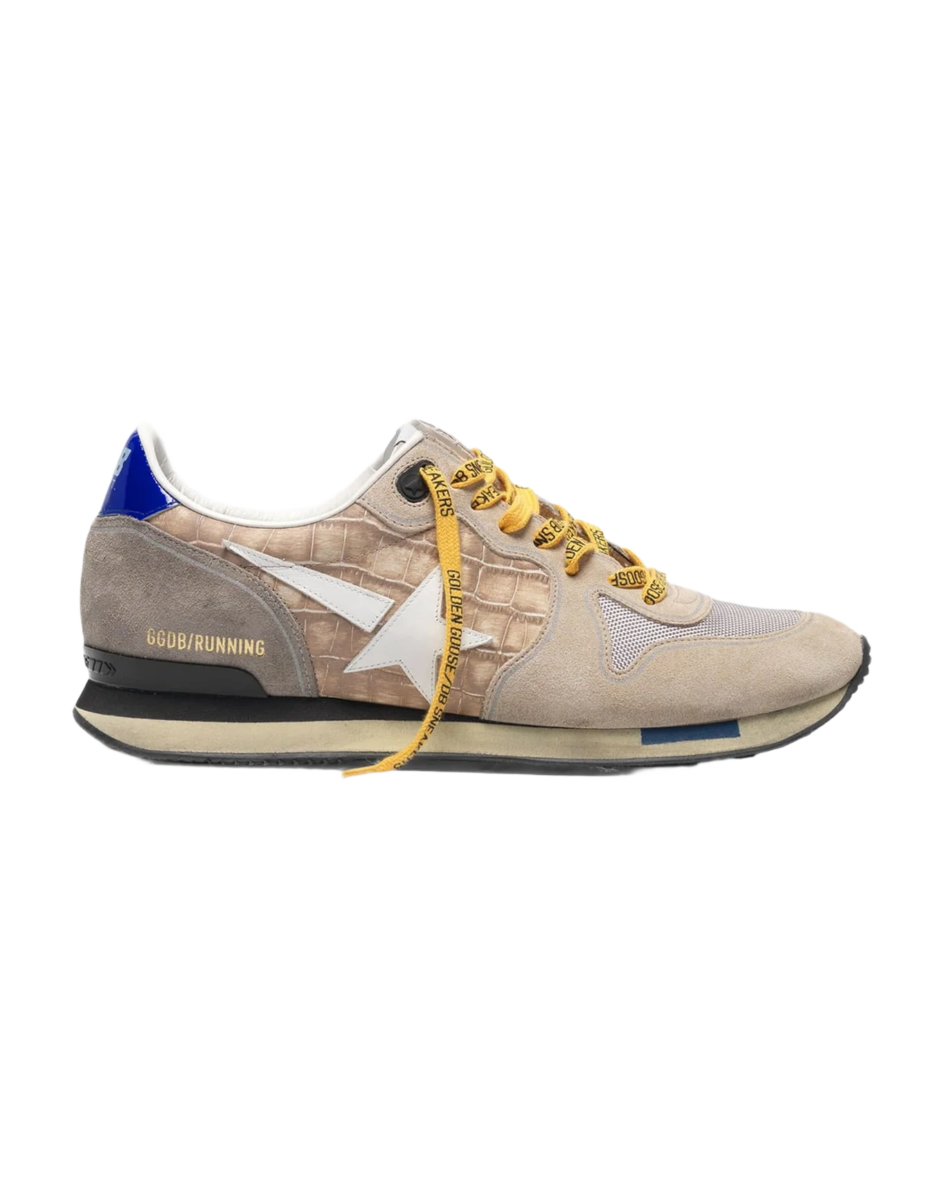 Men | Running Sneakers Croc Print & Nude Suede - Image 2